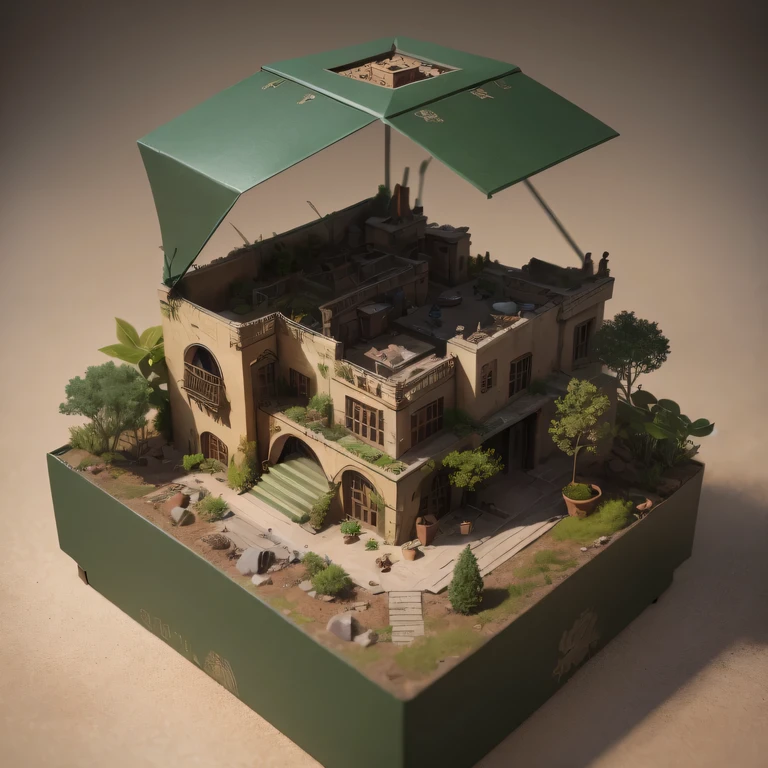 3598年Mars realistic model, (The hair ends are forked, original photo, best quality, masterpiece:1.4),SteampunkCyberpunk6820 Snow Red Marble Imperial Green Jade City,(CyberpunkMars light:1.3), Mars (related to land),(in a small nature box:1.3),Isometric, small nature, landscape on foundation,landscape,