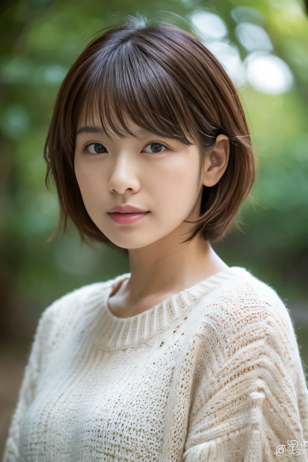 ((masutepiece,top-quality)), (photographrealistic:1.4),(((masutepiece,8K)),桜並木,((full body ))),shot in natural light,highly detailed face and skin texture,highly detailed lips,correct state of the human body,Superhigh resolution, 38 years old, s, 80mm lens,long sleeve sweat,(shoulger length hair),(brown hair),(handsome short hair)natural lip color,日差し