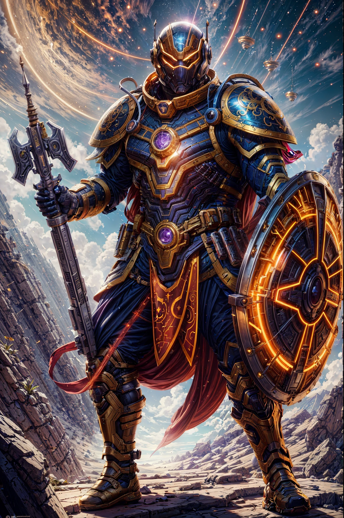 COMG3O,In an alternate world, a lone hero emerges, destined to bring hope and salvation. With a courageous heart and unwavering determination, this hero possesses extraordinary abilities that set them apart from ordinary beings. Clad in armor adorned with intricate symbols, they wield a legendary weapon, radiating power and purpose. Their mere presence inspires awe and instills confidence in those who witness their deeds. With each step they take, they face unimaginable challenges, fighting against darkness and injustice, driven by a deep sense of justice and a desire to protect the innocent. This hero's journey is a testament to the indomitable spirit of bravery and selflessness, as they strive to bring light to a world consumed by shadows.