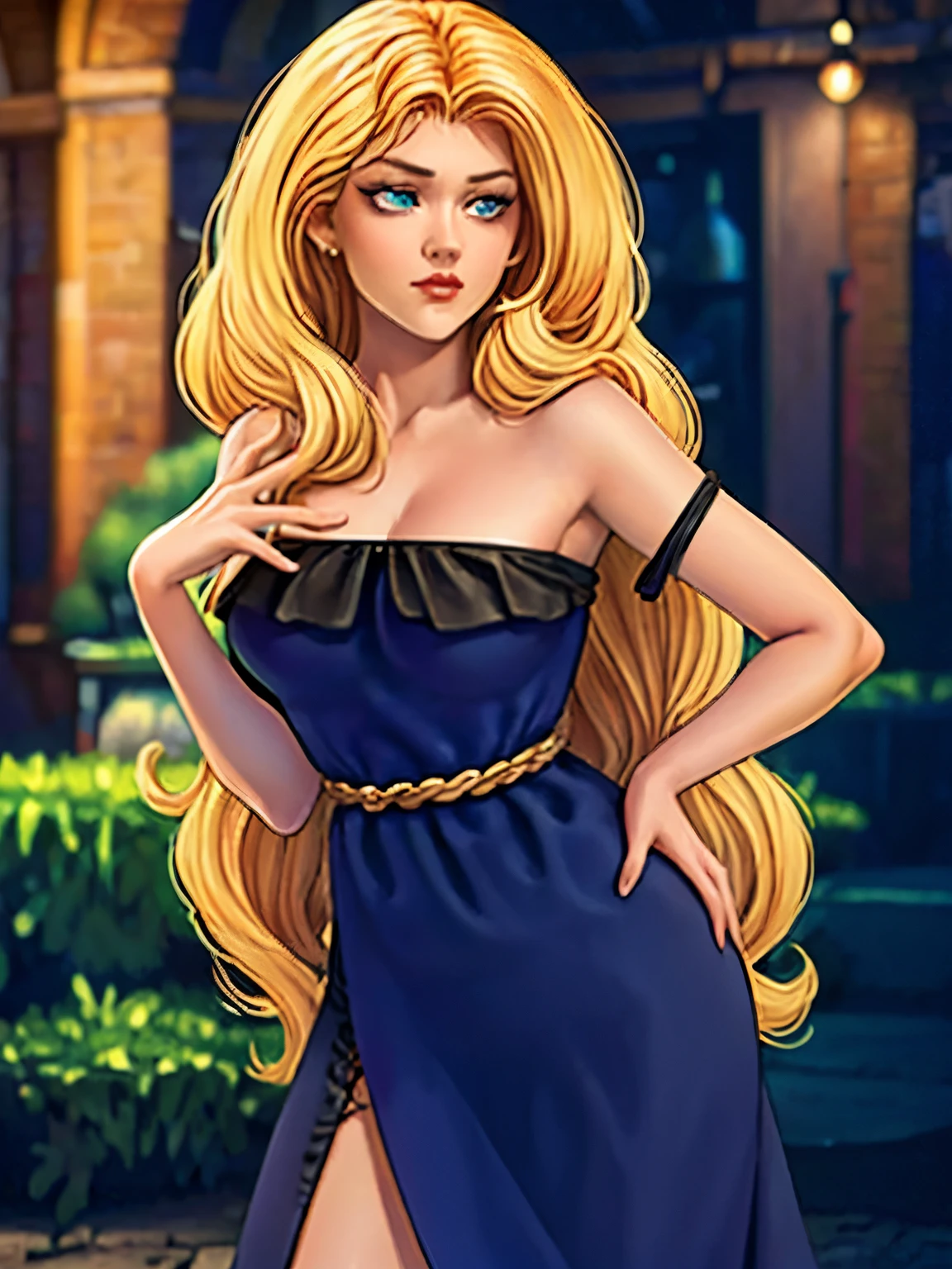 lady with long hair and a black dress posing for a picture, visual of a gorgeous woman in dress, lady wearing a black dress, pretty lady, smooth anime cg art