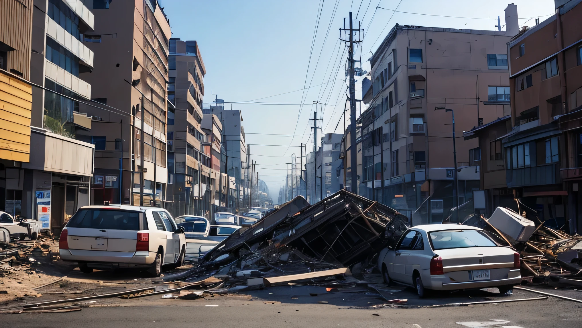 Electronic communication has become non-existent. hospitais, factories and transportation systems collapsed.