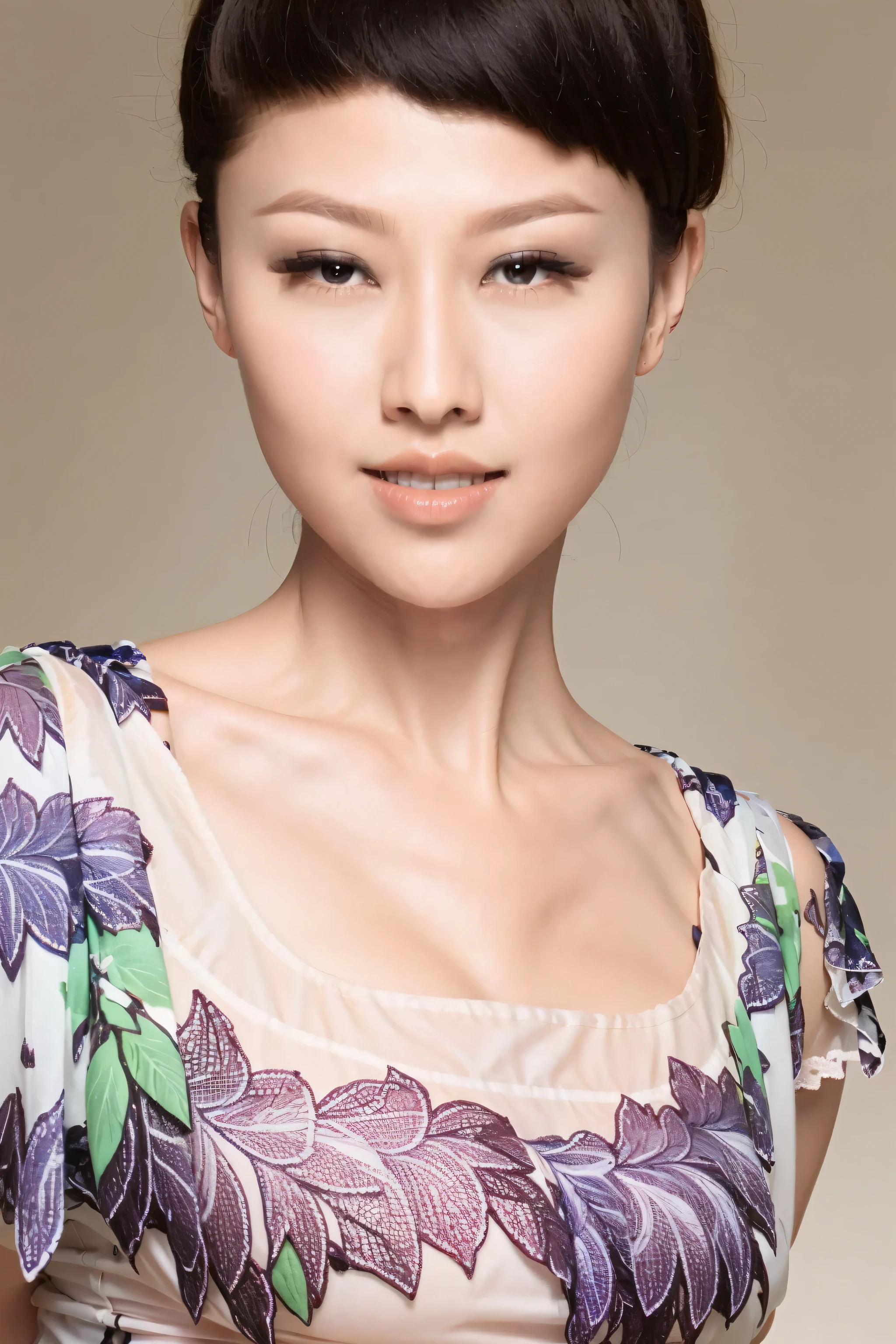 Fashion model 20 years old [[[[closeup cleavage]]]], [[[[boobgasm]]]], [[[[coll]]]], [[[[bshoulders]]]], perfect  eyes, Perfect iris，Perfect lips，perfect teeth，Perfect skin，with fair skin，Long face，slender nose，Soft front light，hdr，Movie girl，Casual，The background is outdoor，Green trees and flowers，（pastel colour：1.2）