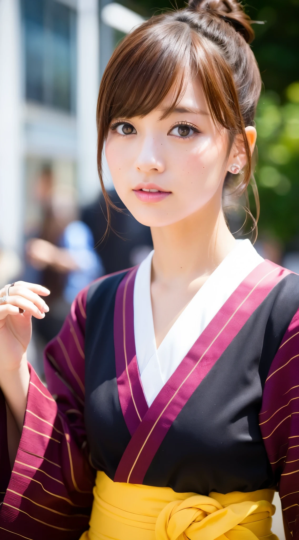 in Harajuku, Y2K fashion, close up, short brown hair super cute 18 japanese party kei fashion photography. --no freckles no kimono --ar 4:3 --s 150 --style raw --v 6.0
