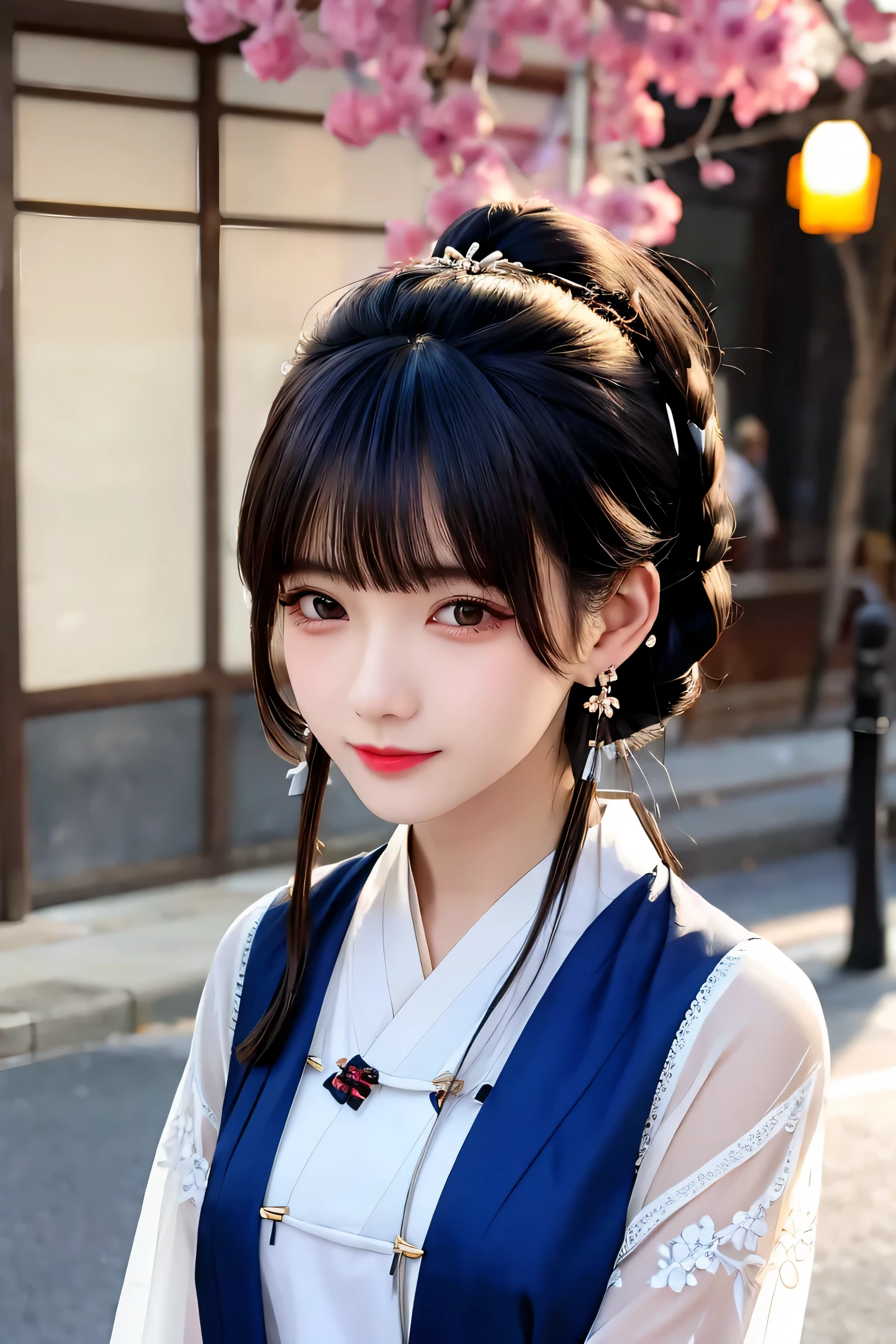 Lovely hairstyle, messy of, earrings, Street style, carefree look, Solid background, expression of indifference, simple background, minimalist, of
