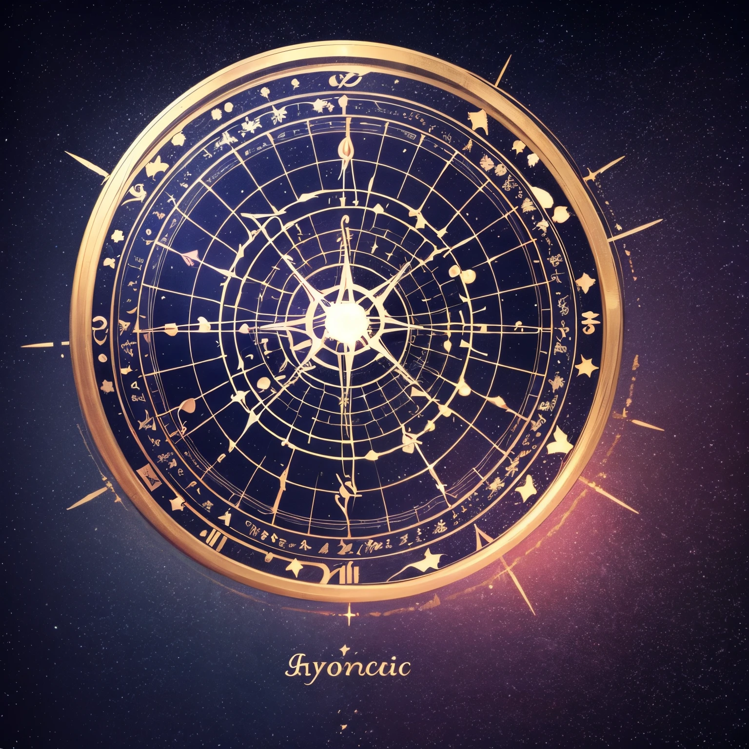 Astrological zodiac constellations arranged in a celestial pattern.