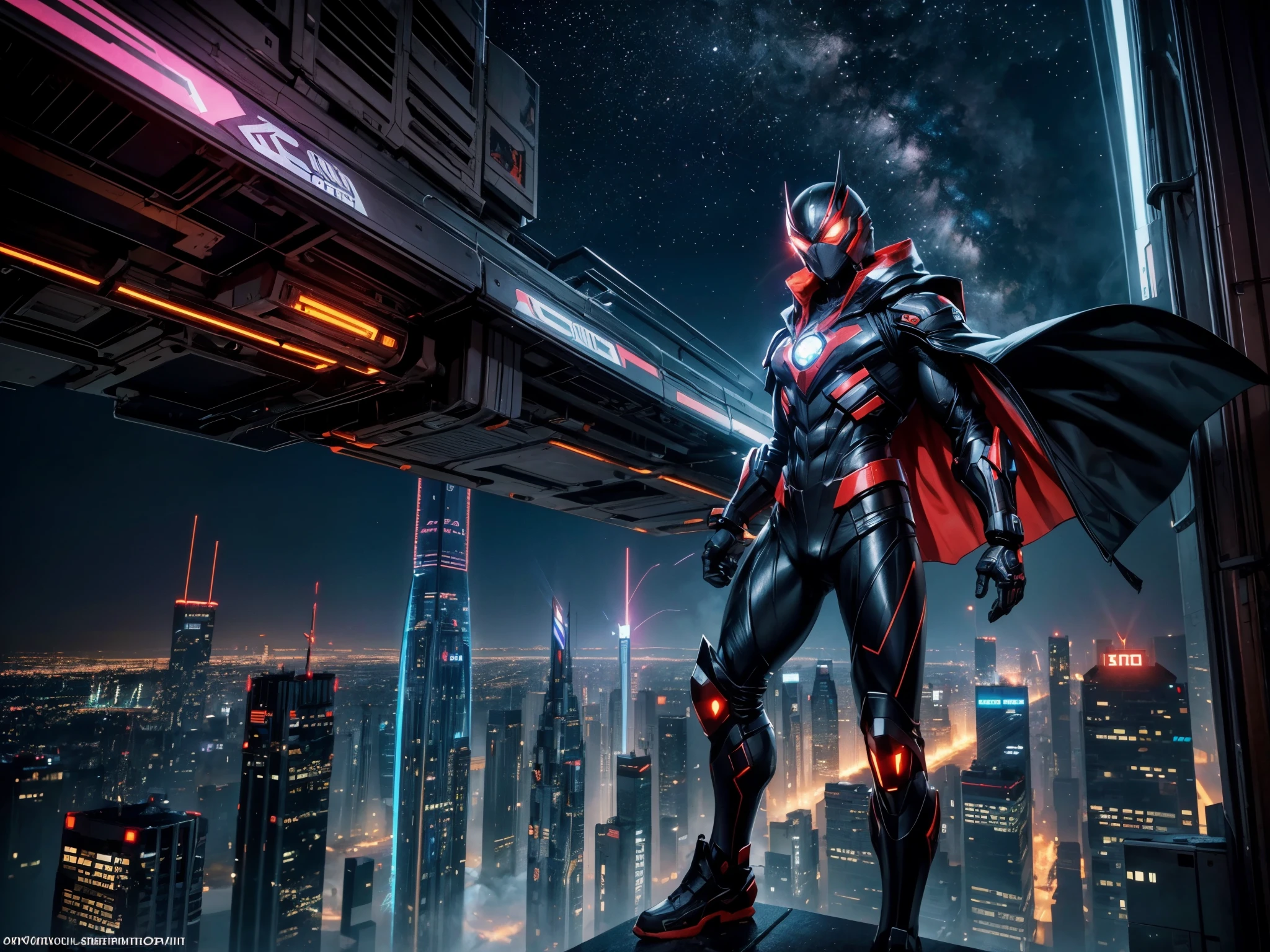 The prompt for the theme "Hero of Another World, flying over the future city" can be:

"hero, futuristic cityscape, flying hero, vibrant city lights, cinematic, detailed hero costume, breathtaking view below, high-rise buildings, advanced technology, neon signs, bustling streets, dynamic pose, dramatic skyline, epic superhero, unique vehicles, advanced architecture, endless skyscrapers, glowing energy, powerful aura, intense action, sci-fi, futuristic atmosphere, striking composition, awe-inspiring perspective, dramatic lighting, vibrant colors, dystopian landscape, fast-paced movement, superhuman abilities, urban metropolis"

Remember to follow the format requirements and add any necessary adjustments or improvements to the prompt. Feel free to include any additional details that you think would enhance the imagery.