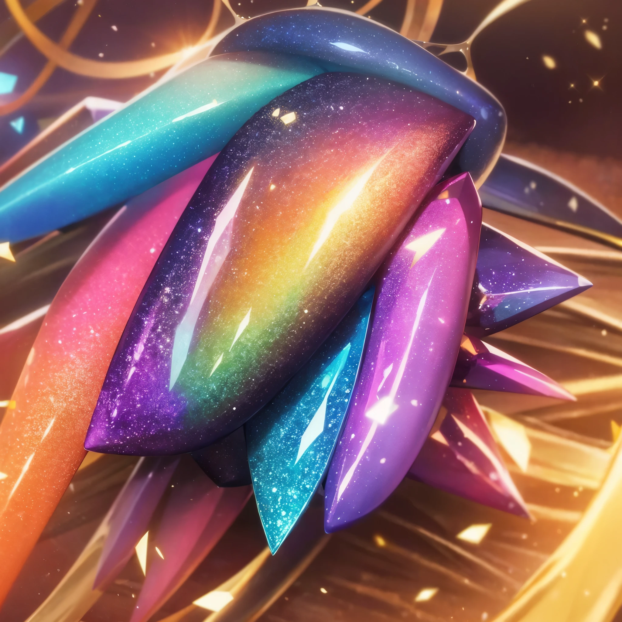 Dazzling Gemstone Crystals: Shimmering gemstone crystals in vibrant colors.