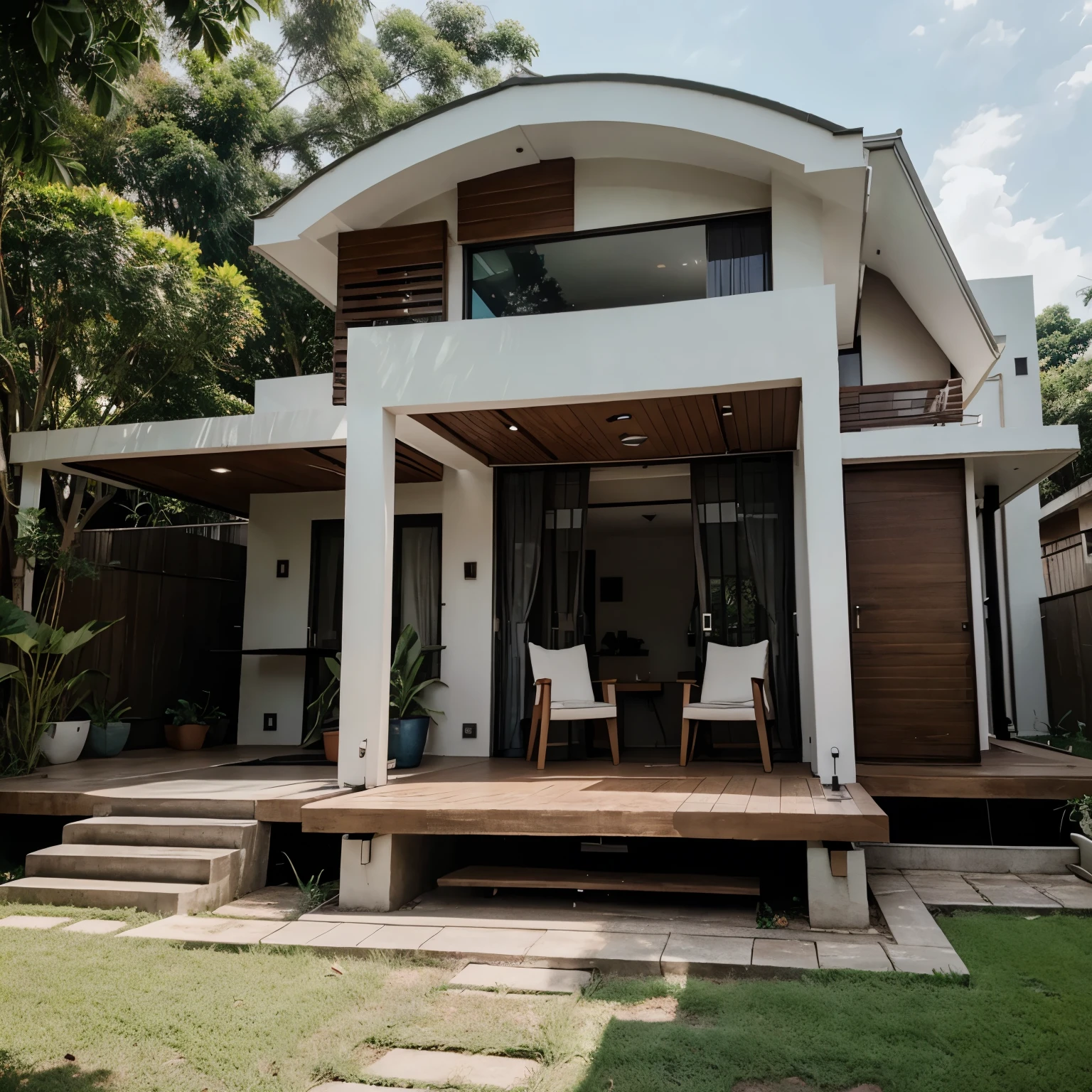 Rumah masa depan dengan desain futuristik