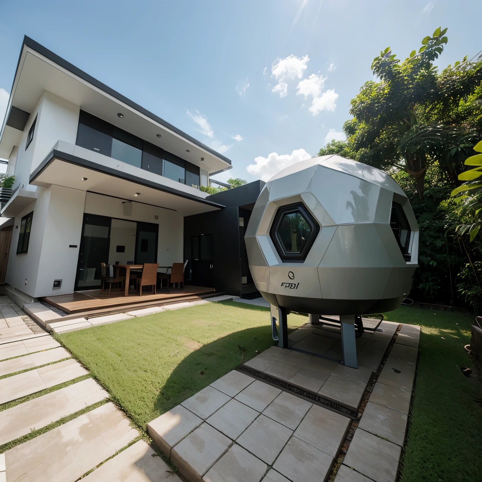 Rumah masa depan dengan desain futuristik
