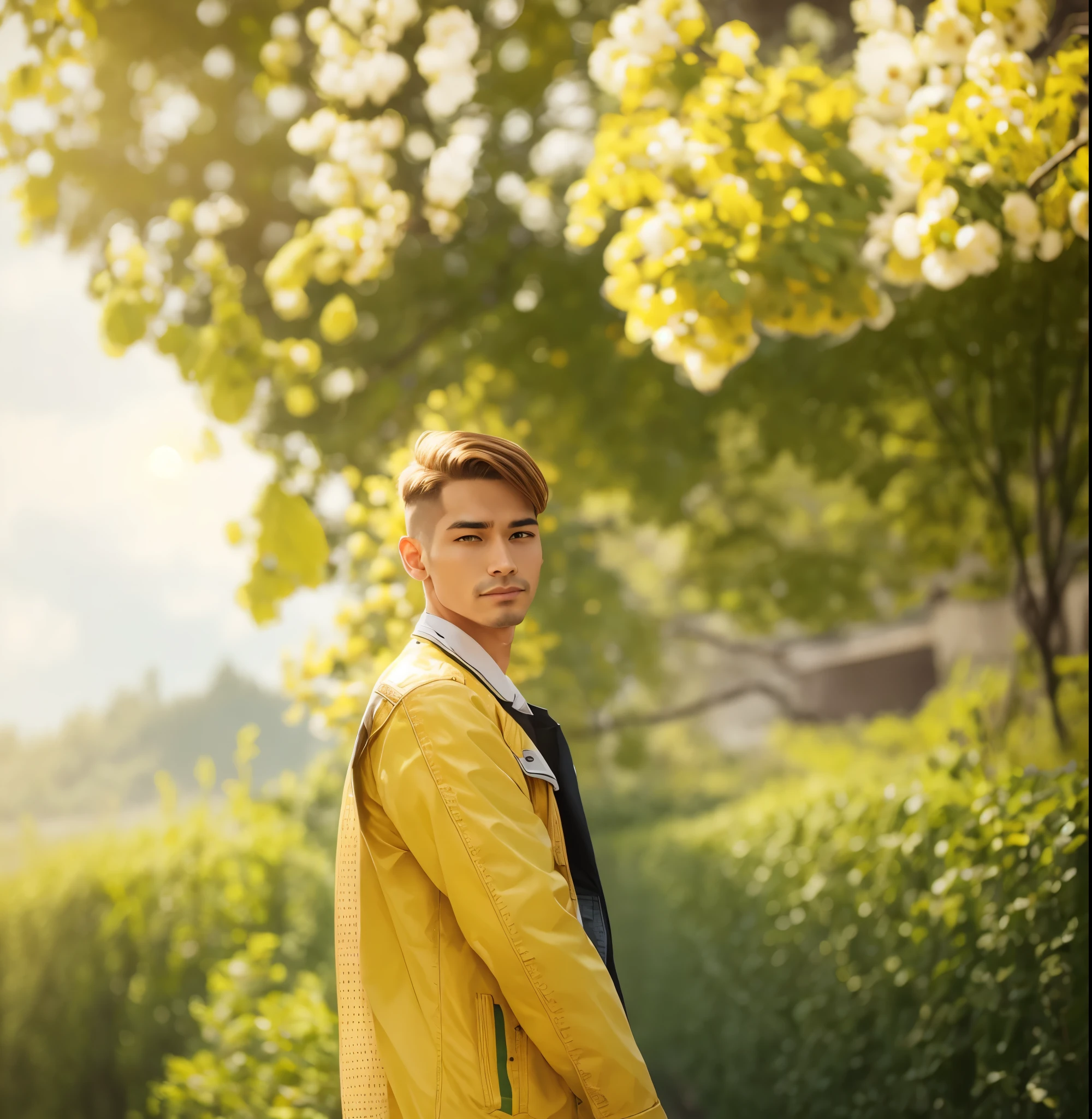 Green and yellow orange mixed colours jacket