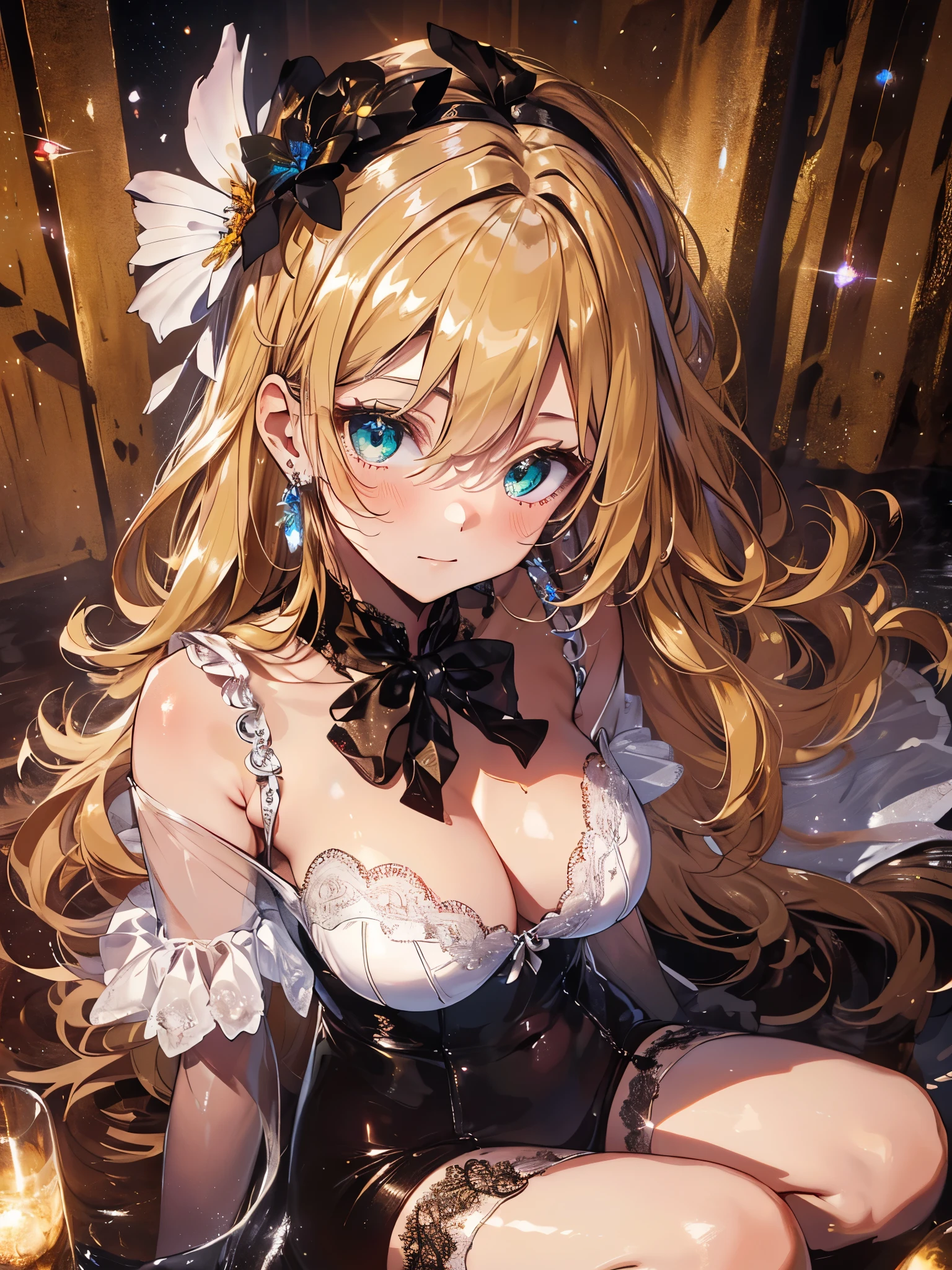 最high quality,table top,1 girl,Usagi Mitsuki, blonde hair, Bright green eyes like jewels, double ponytail,bun hair, Magic , Princess, adventurous girl, fine, Condescending look、nymphomaniac, high heel boots, gloves, zettai ryouiki, earrings, blonde, natural otaku, crown, moonlight,under the moon,At night,full body shot、master piece, high quality, High resolution, alone、(masterpiece:1.6、最high quality), (thin and beautiful eyes:1.2), 1 girl, room、perfect hand、blush、embarrassed face、crossed legs,look up(masterpiece:1.6、最high quality), (thin and beautiful eyes:1.2), 1 girl, Report, underwear、white bra、white panties muscles 、perfect hand,((Looking from directly below))、(((shot from below)))、turn your arms behind your back、sit on a chair、be quiet, From above,（(spread your legs wide open)） Both thighs are thick, shaggy,