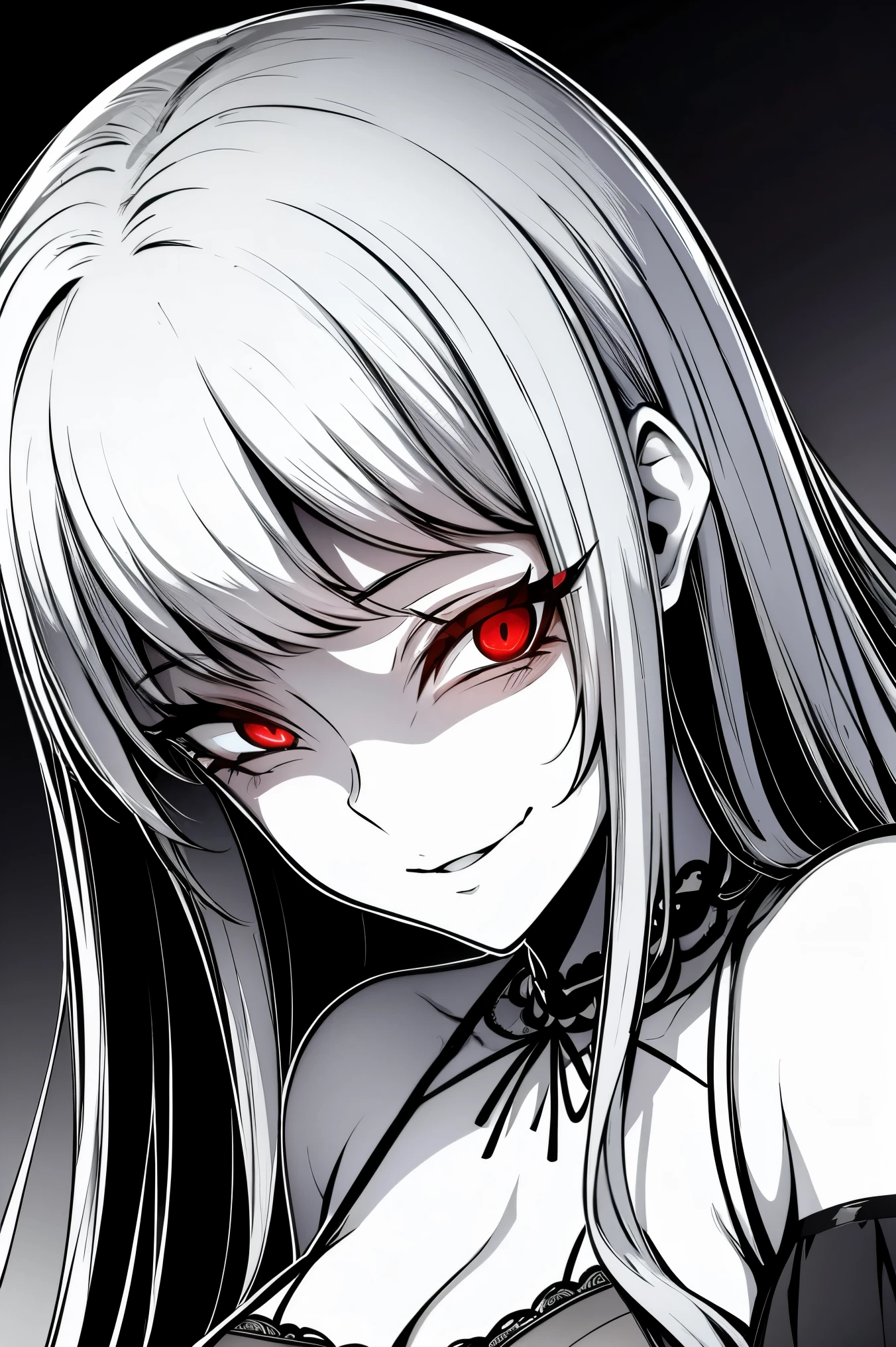 a close up of a woman with a knife and a dress, at pixiv, top rated on pixiv, pixiv style, pixiv contest winner, portrait of a goth catgirl, pixiv 3dcg, gothic maiden anime girl, anime monster girl, 1 7 -  - old me goth girl, ahegao, anime moe artstyle, seductive anime girl