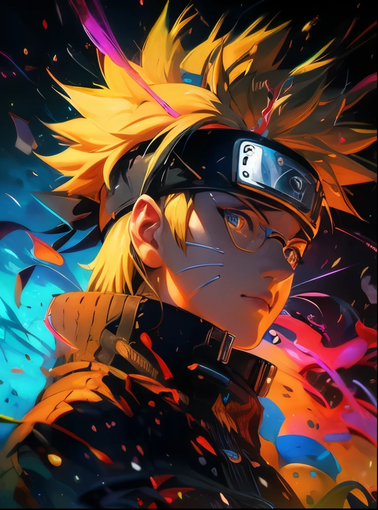 a close up of a person with a colorful hair and glasses, naruto artstyle, badass anime 8 k, anime wallpaper 4k, anime wallpaper 4 k, anime art wallpaper 8 k, 4 k manga wallpaper, anime style 4 k, anime art wallpaper 4k, anime art wallpaper 4 k, 4k anime wallpaper, naruto uzumaki, anime wallaper