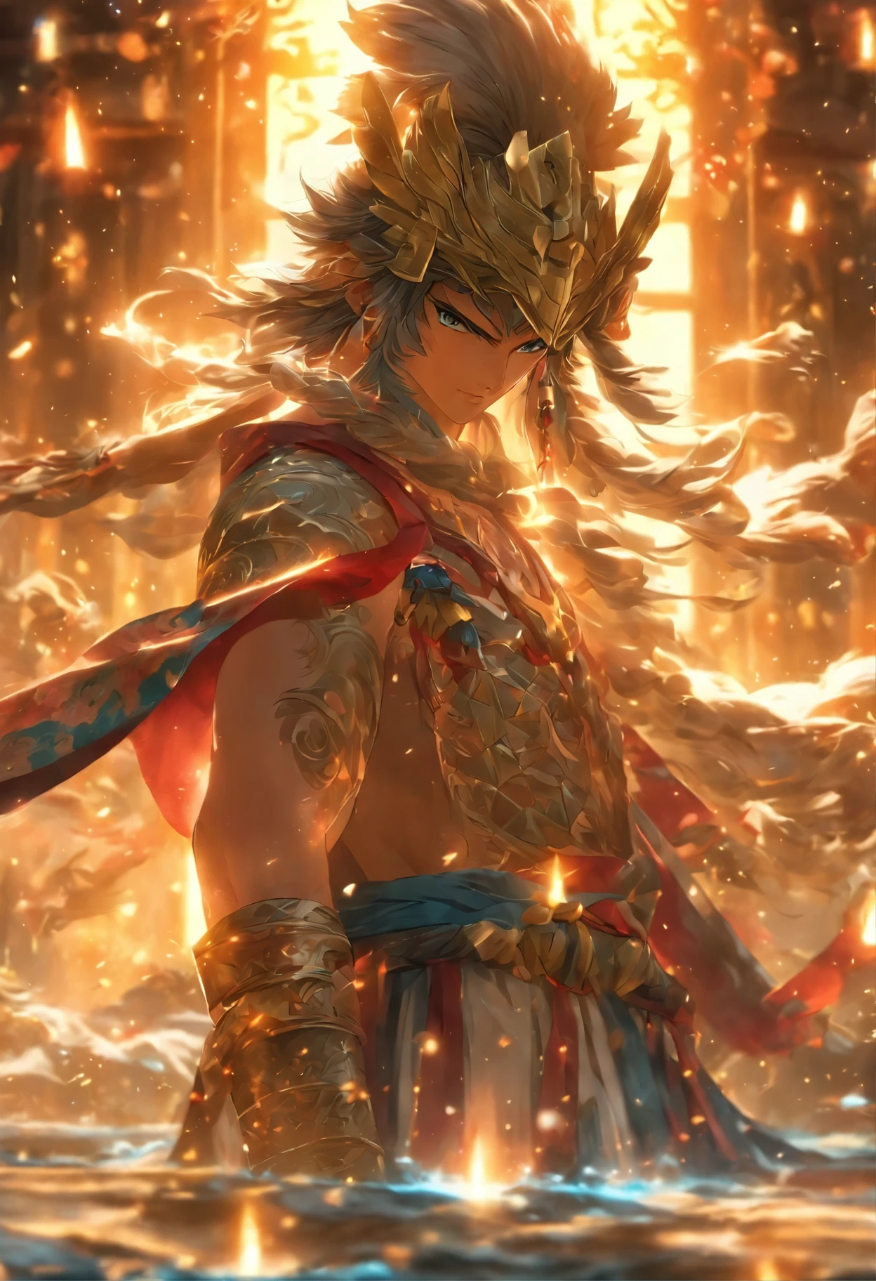 (best quality,4k,8k,highres,masterpiece:1.2),ultra-detailed,(realistic,photorealistic,photo-realistic:1.37),fantasy,warrior,ancient swordsmanship,mysterious,transcendent,ethereal,(mystical essence:1.1),(light and shadow),(detailed landscape),(traditional oriental costume),(intricate designs),dynamic pose,magic essence,ornate jewelry,flowing robes,sharp focus,studio lighting,vivid colors,ethereal glow,elaborate,legendary,mythical,marvelous,majestic