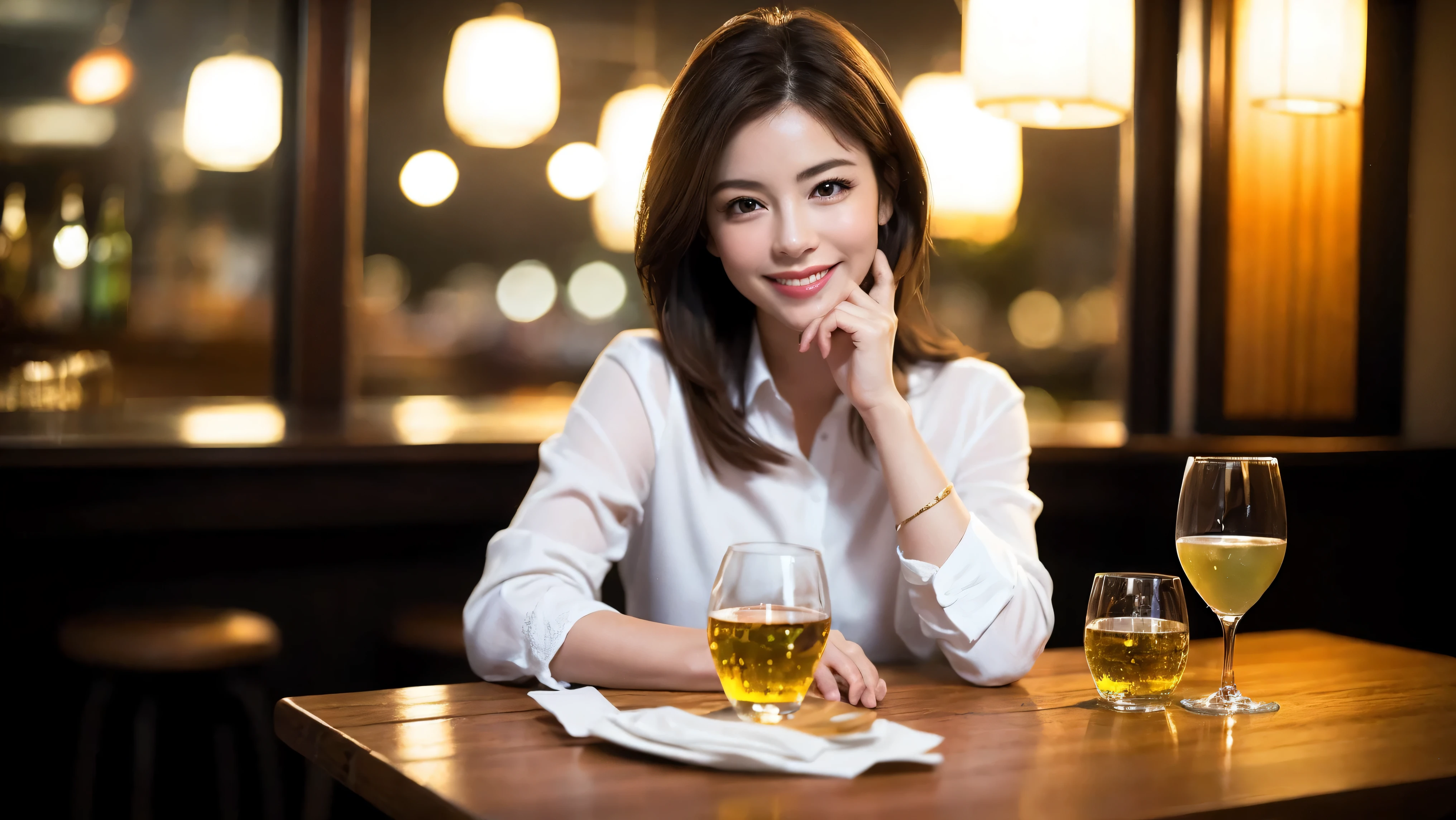 (including 64k, nffsw, highest quality, table top: 1.2), (realistic, realistic: 1.37), pretty woman 1, (slimフェイス), (because I&#39;thin), (brown hair), (shortcut), cheeks turn a little red, (40 years old), 38 years, alone, 窓の外には美しく緻密なnight景が広がります..., restaurant, wine glassに座って, nightに, in a prominent place (from the waist up) nova frog style, actress, model, Upper body, White wine, slim, wine glass, とてもきれいなnight景, 真ん中に置かれたwine glass, smile, (smile: 1.15), Beautiful little eyes, Upper body, bust japan up, night, short, short, actress, model, Upper body, White wine, slim, wine glass, とてもきれいなnight景, 真ん中に置かれたwine glass, smile,