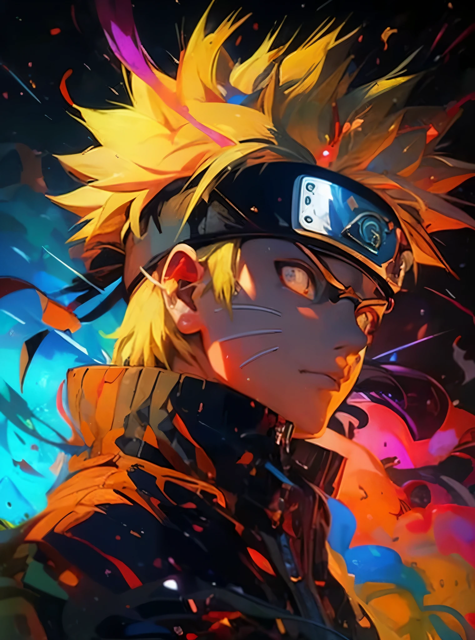 a close up of a person with a colorful hair and glasses, naruto artstyle, badass anime 8 k, anime wallpaper 4k, anime wallpaper 4 k, anime art wallpaper 8 k, 4 k manga wallpaper, anime style 4 k, anime art wallpaper 4k, anime art wallpaper 4 k, 4k anime wallpaper, naruto uzumaki, anime wallaper