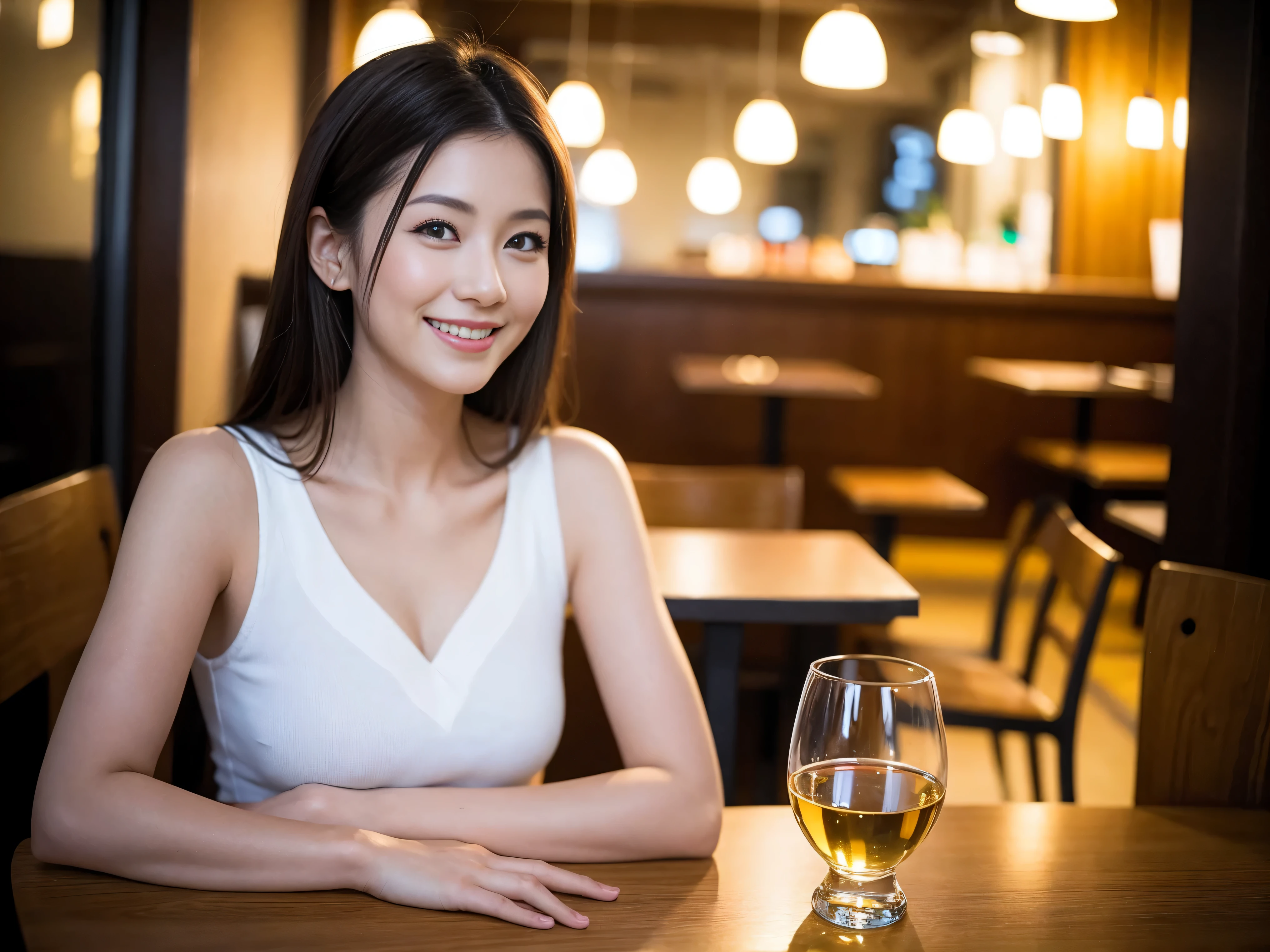 (including 64k, nffsw, highest quality, table top: 1.2), (realistic, realistic: 1.37), pretty woman 1, (slimフェイス), (because I&#39;thin), (brown hair), (shortcut), cheeks turn a little red, (40 years old), 38 years, alone, 窓の外には美しく緻密なnight景が広がります..., restaurant, wine glassに座って, nightに, in a prominent place (from the waist up) nova frog style, actress, model, Upper body, White wine, slim, wine glass, とてもきれいなnight景, 真ん中に置かれたwine glass, smile, (smile: 1.15), Beautiful little eyes, Upper body, bust japan up, night, short, short, actress, model, Upper body, White wine, slim, wine glass, とてもきれいなnight景, 真ん中に置かれたwine glass, smile,
