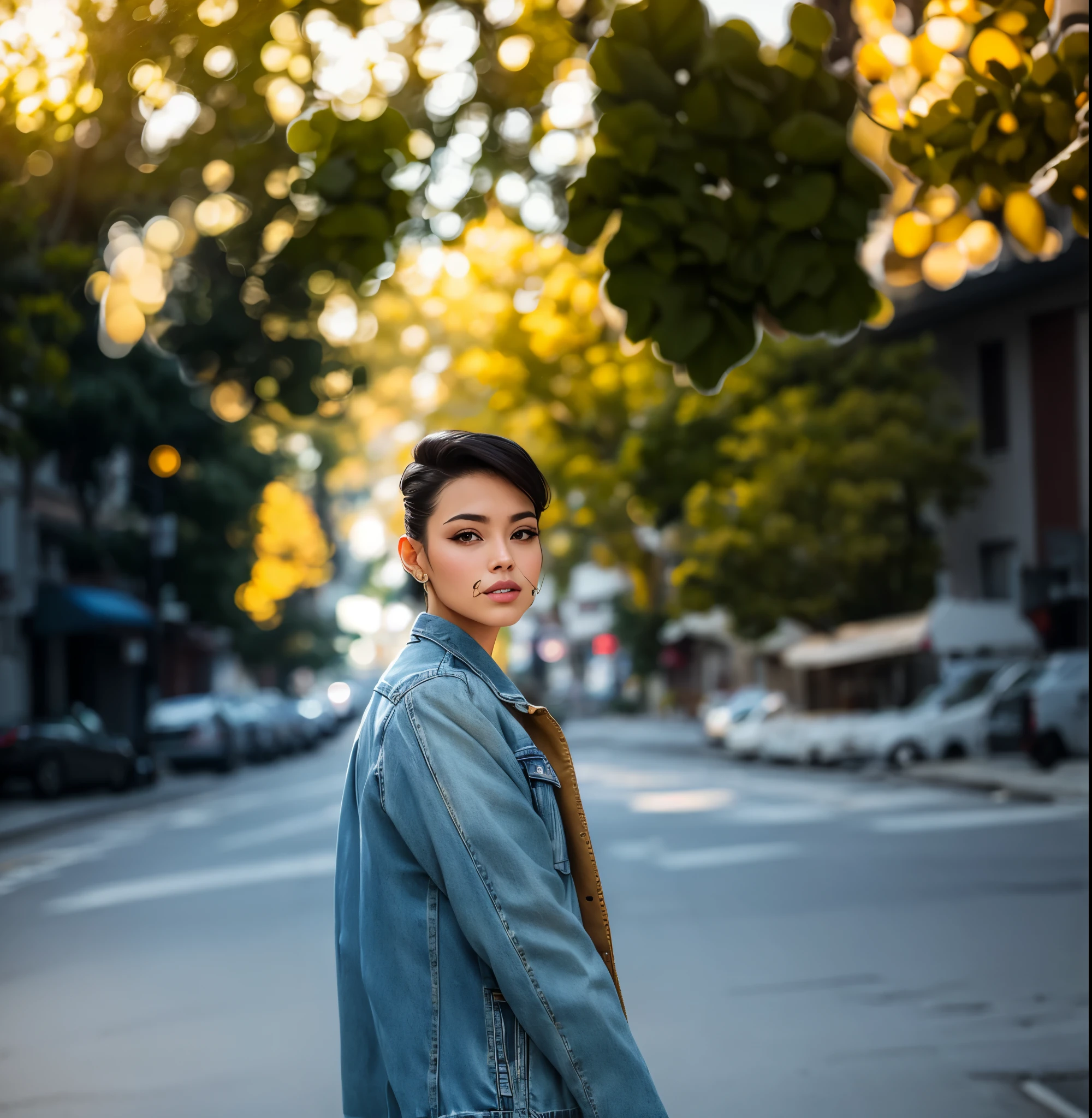 yellow colours Denim jacket 