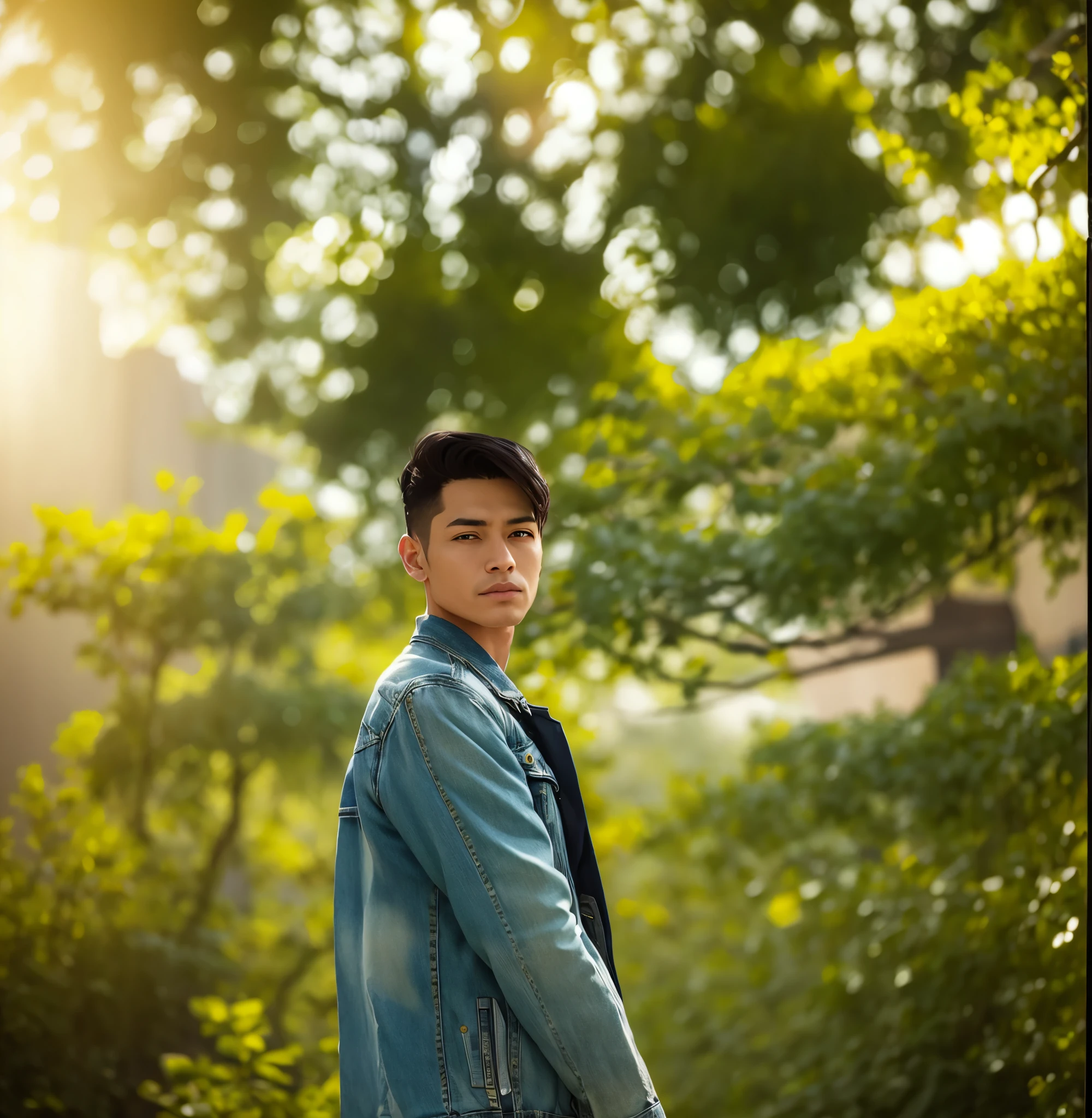 Green colours Denim jacket