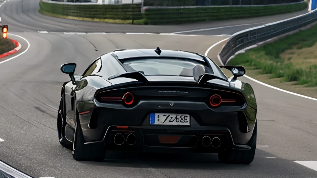 A supercar speeding on the road