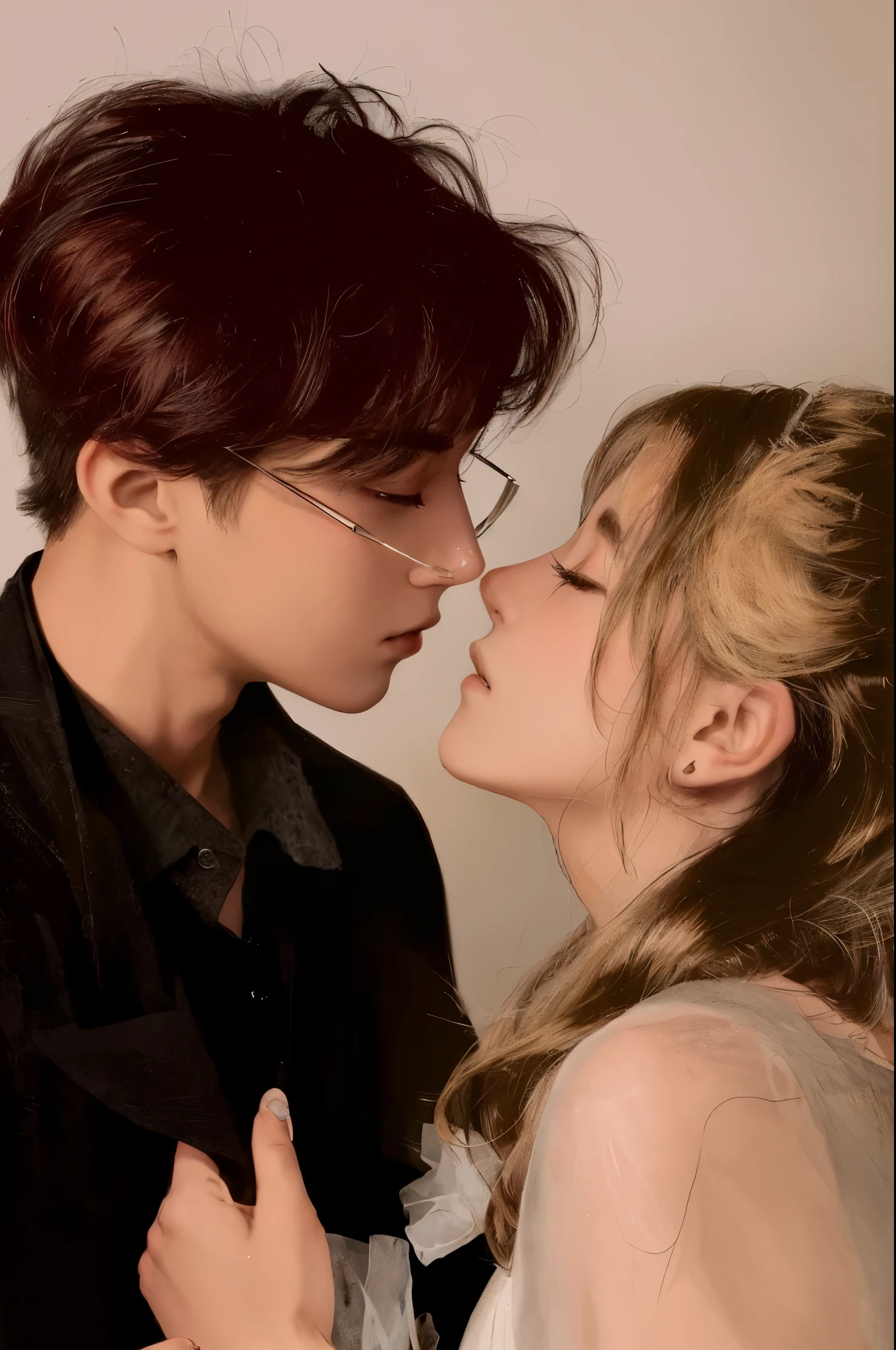 Araffe and a woman kissing in a photo., cai xukun, Kissing us together beautifully, yanjun chengt, they are in love, pareja adorable, kda y sam que, sakimichan, fantasía xianxia, nixeu y sakimichan, imagen filtrada, Photoshoot, jia, 💣 💥