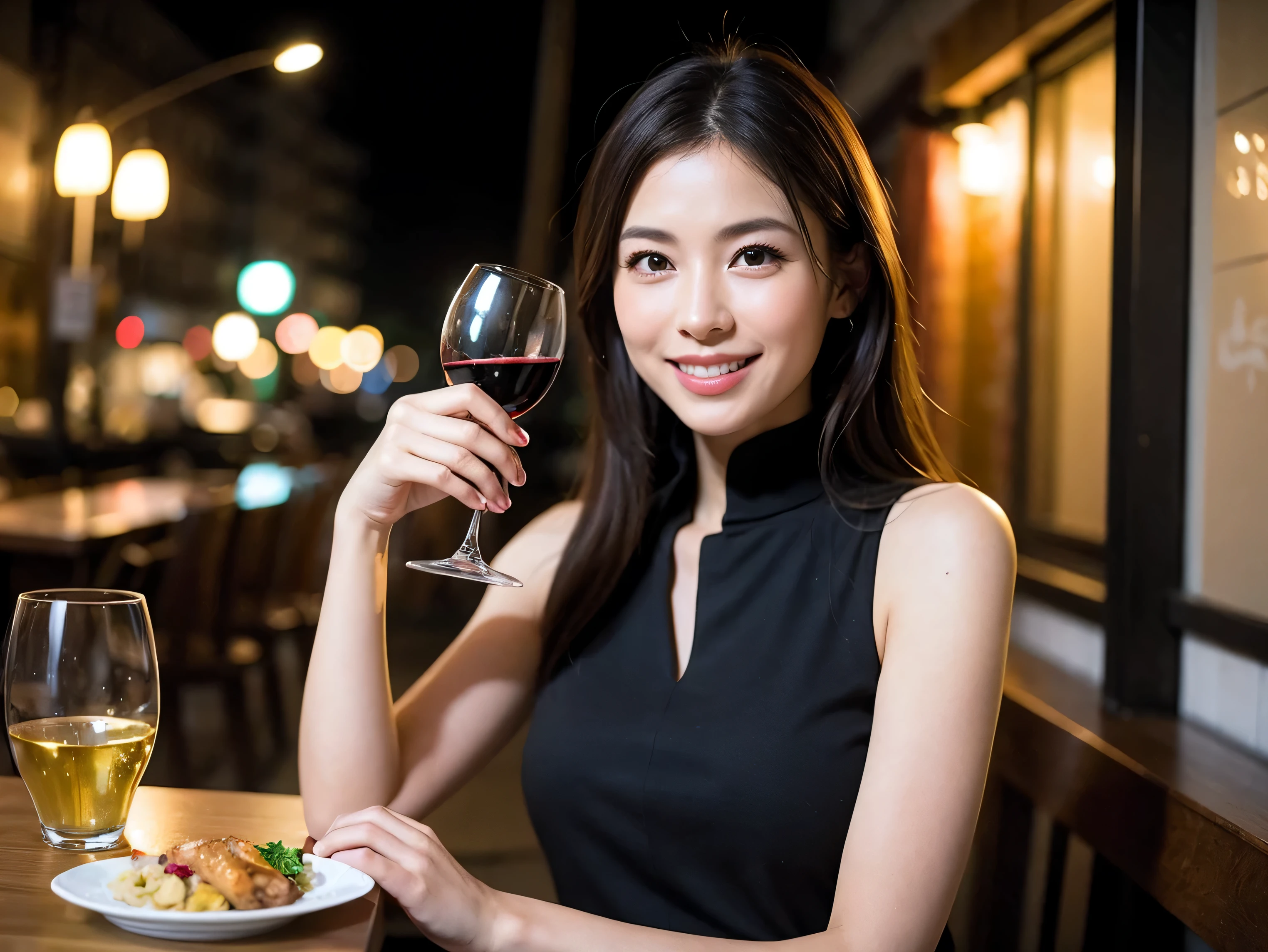 (including 64k, nffsw, highest quality, table top: 1.2), (realistic, realistic: 1.37), pretty woman 1, (slimフェイス), (because I&#39;thin), (brown hair), (shortcut), cheeks turn a little red, (40 years old), 38 years, alone, 窓の外には美しく緻密なnight景が広がります..., restaurant, wine glassに座って, nightに, in a prominent place (from the waist up) nova frog style, actress, model, Upper body, White wine, slim, wine glass, とてもきれいなnight景, 真ん中に置かれたwine glass, smile, (smile: 1.15), Beautiful little eyes, Upper body, bust japan up, night, short, short, actress, model, Upper body, White wine, slim, wine glass, とてもきれいなnight景, 真ん中に置かれたwine glass, smile,