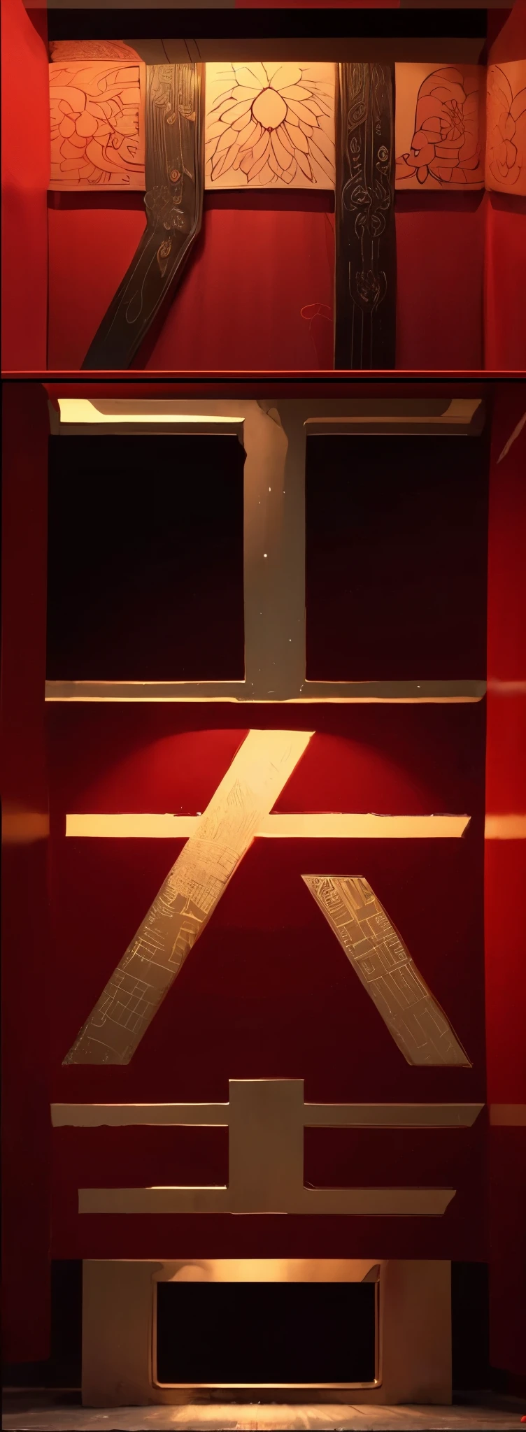 [Chinese character], (Detailed font characteristics:1.3),
(16k, masterpiece, best quality: 1.2), (Surrealism, Ultra-detailed and intricate realism: 1.3), (wide depth of field, radiation mapping, Ray tracing, divine light: 1.2), red background,high dynamic range, vivid, Rich details, Crisp shadows and highlights, actual, intense, Enhance contrast,best quality, Full HD, close up, 3d