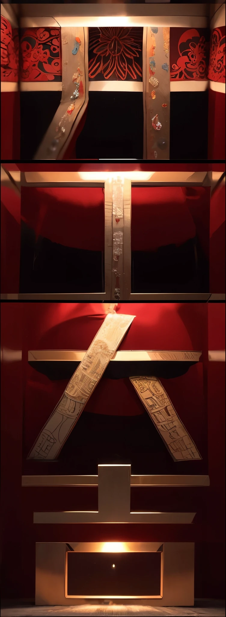 [Chinese character], (Detailed font characteristics:1.3),
(16k, masterpiece, best quality: 1.2), (Surrealism, Ultra-detailed and intricate realism: 1.3), (wide depth of field, radiation mapping, Ray tracing, divine light: 1.2), red background,high dynamic range, vivid, Rich details, Crisp shadows and highlights, actual, intense, Enhance contrast,best quality, Full HD, close up, 3d