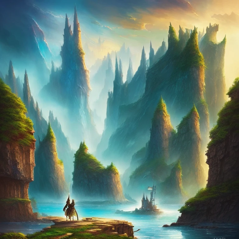 Hero from another world. Daring adventures. Otherworldly landscapes. Legendary quests. By fantasy illustrator.