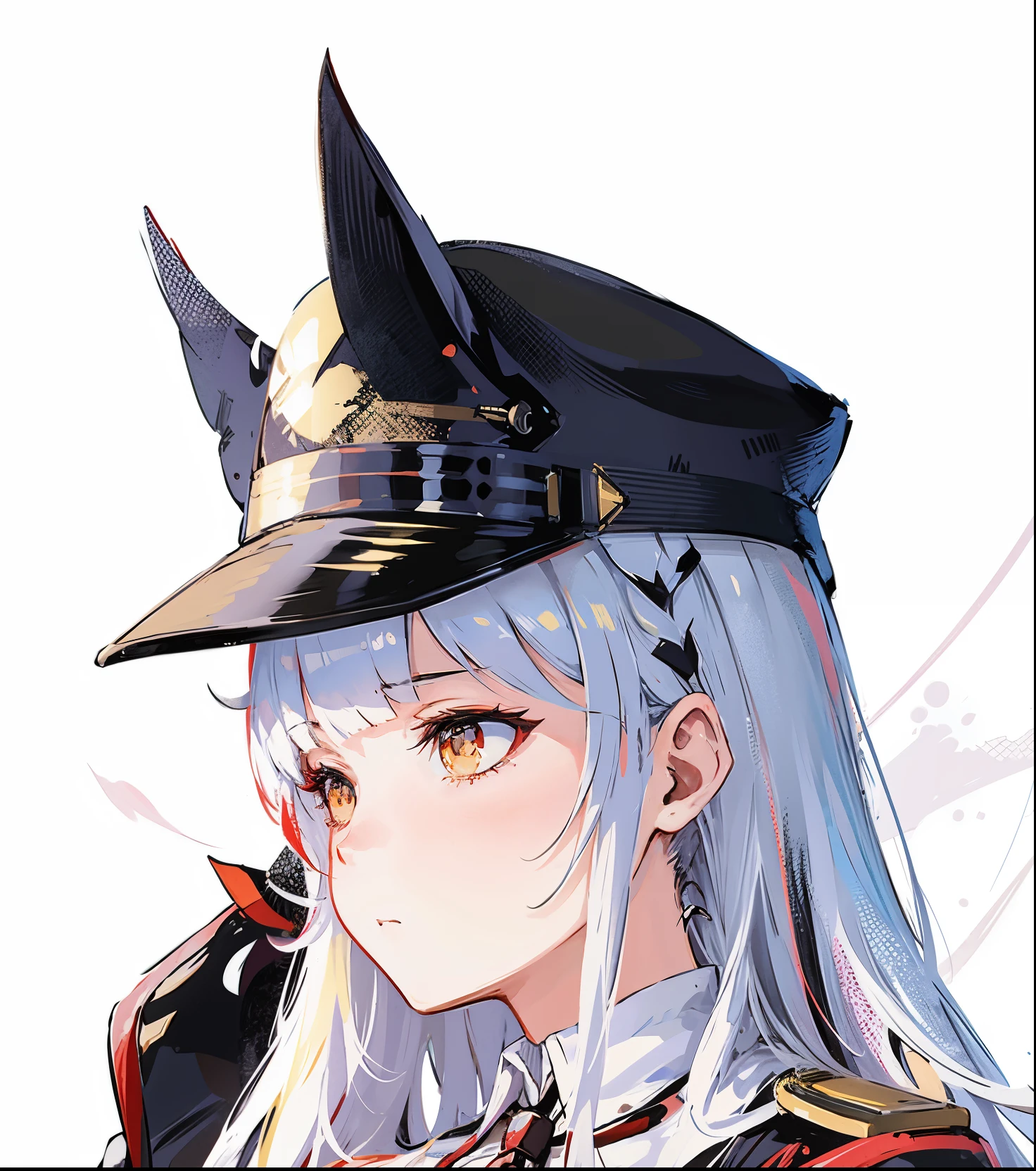 profile,wear、Anime girl wearing hat and cigarette, from girls frontline, fine details. girls frontline, girls frontline style, girls frontline, from Arknights, azure lane style, girls frontline universe, girls frontline cg, 《azur lane》role in, Astrie Lohne, from《azur lane》Electronic games, fleet collection style, Ayaka original god impact