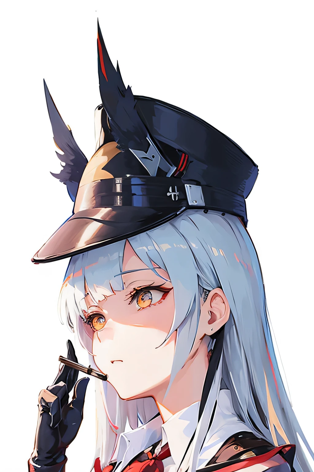 wear、Anime girl wearing hat and cigarette, from girls frontline, fine details. girls frontline, girls frontline style, girls frontline, from Arknights, Azure Lane风格, girls frontline universe, girls frontline cg, 《Azure Lane》The role is in, Astrid Lorne, from《Azure Lane》Electronic games, fleet collection style, Ayaka original god impact