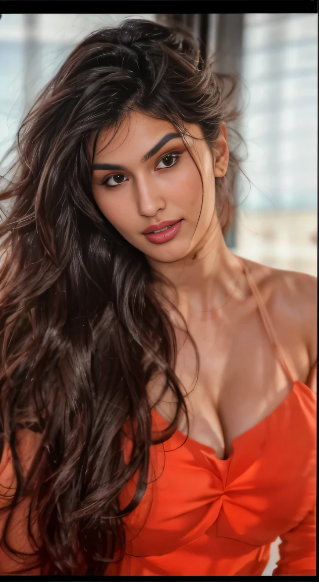 realistic photo of (yaelaris: gr4c3f: 0.5) in maxi, cleavage, (soft light), (onse side face),instagram photo, stuning woman, dark black hair, analog style,(tan skin), wide view, ultra high res, RAW, 4k