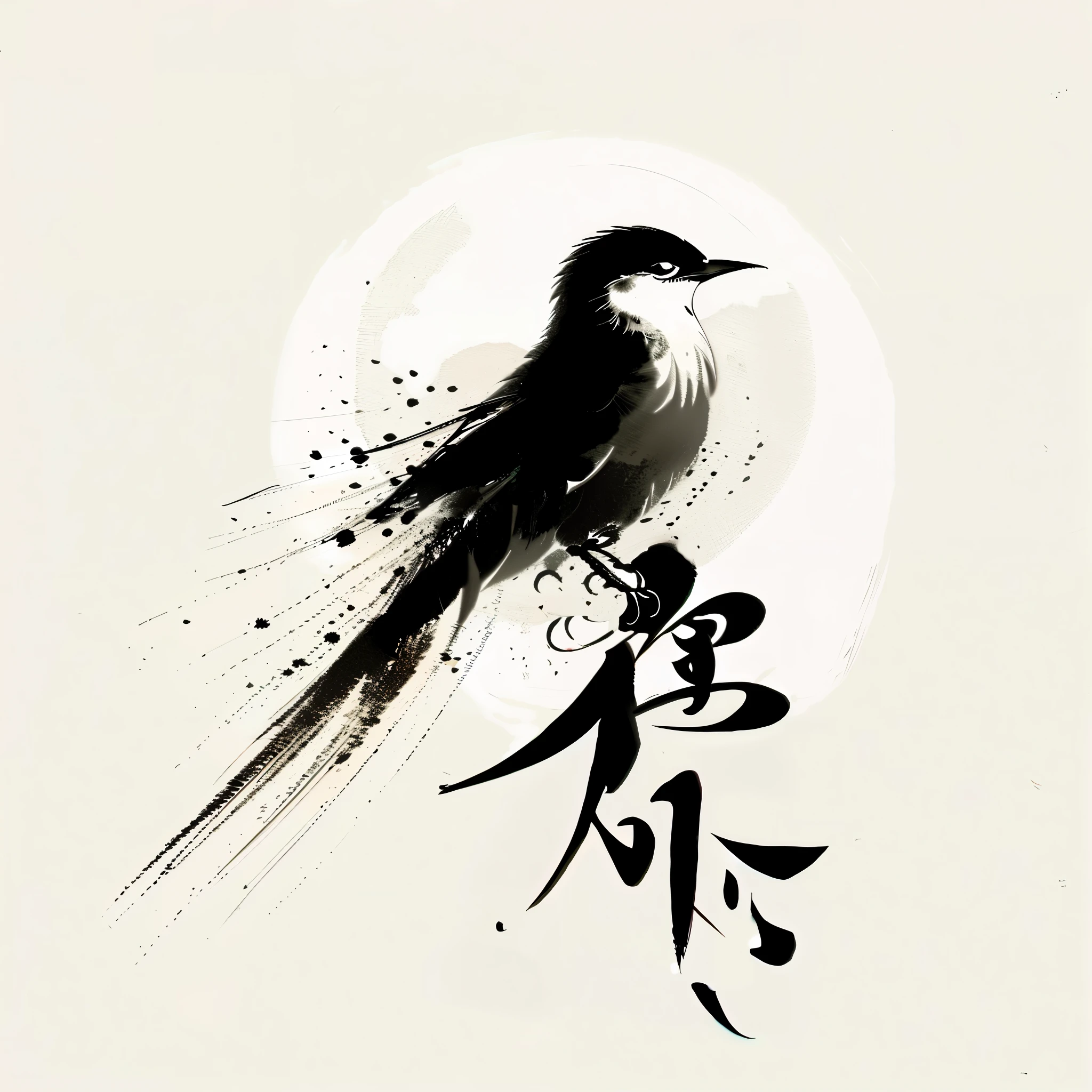 With smooth flowing strokes. Adopt Chinese calligraphy style to add an artistic touch