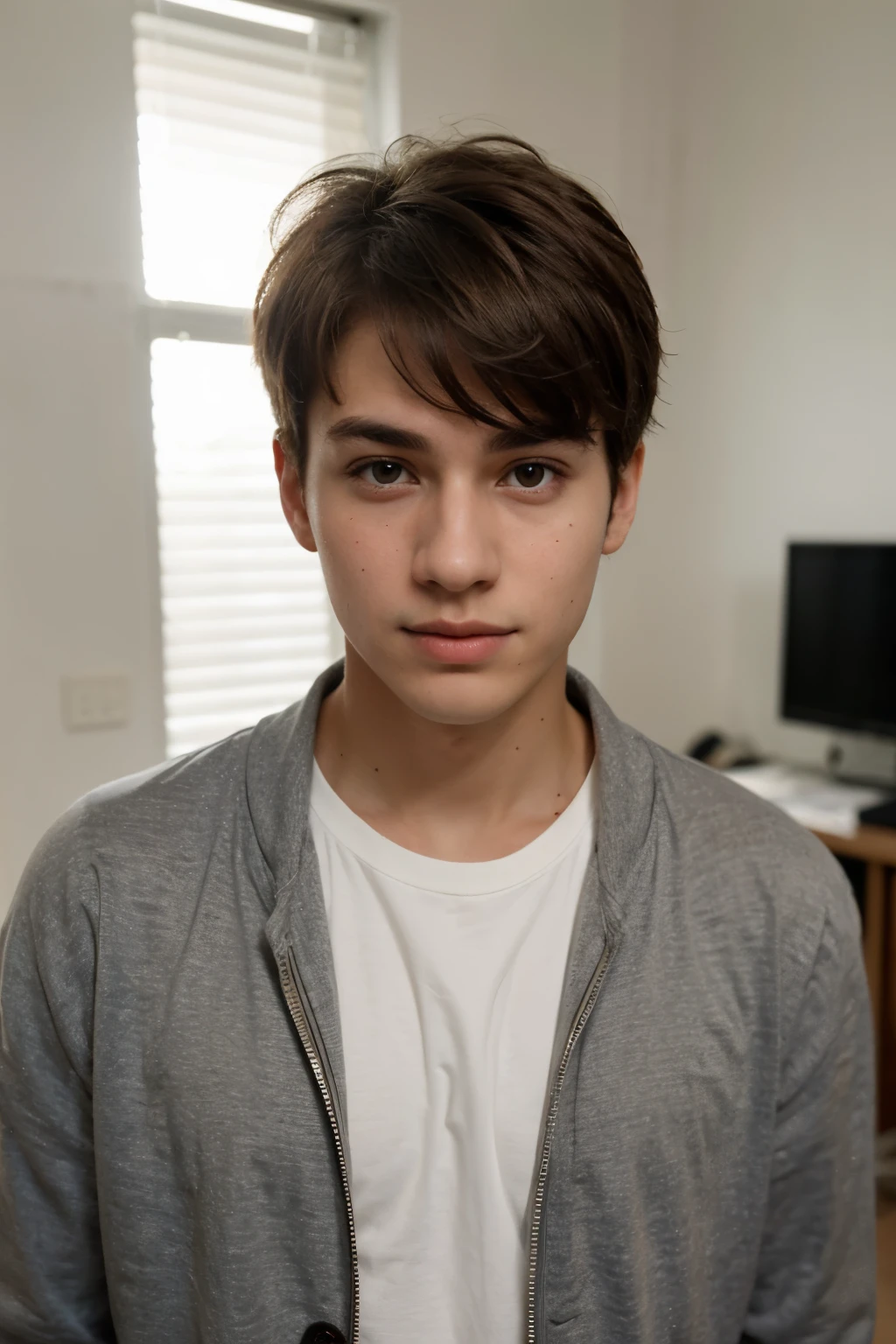 ((best quality)), ((masterpiece)), (detailed), a real handsome hot boy, 19 years old with hazel eyes, looking at the camera.