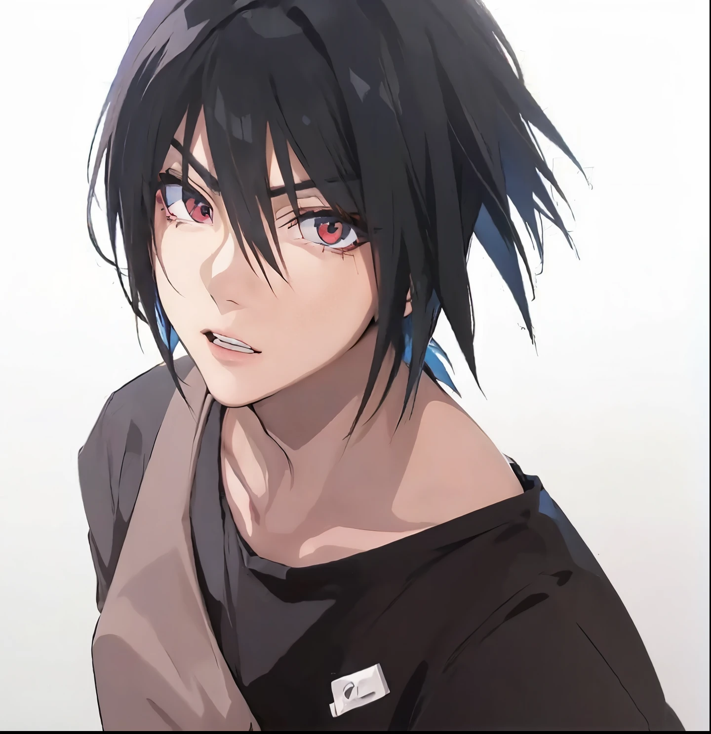 1 boy, black hair, sharingan eyes and rinnegan, Uchiha Sasuke, m