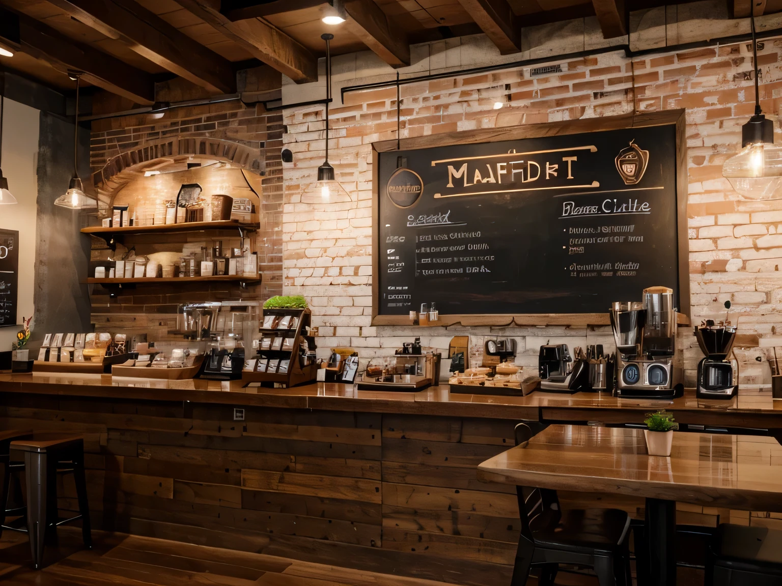 (best quality,4K,8K,high resolution,chef-d&#39;artwork:1.2),ultra-detailed,(realistic,photorealistic,photo-realistic:1.37),Couleurs vives,professionnel,Studio lighting,(Fermer, detailed, extreme zoom:1.1),Café,barista,Café,ambiance chaleureuse,Café fumant,Tasses,art du Café au lait,grains de Café,espresso machines,filter coffee maker,verser,broyeur,carte de Café,tableau,comptoir en bois,mur de briques,brique apparente,pastries,croissant,muffin,macarons,cake display,affichage du compteur,caisse,warm lighting,tabourets de bar,tasses de Café,Café à emporter,spiral art du Café au lait,prendre des commandes,préparer du Café,coffee broyeur sound,arômes de Café.
