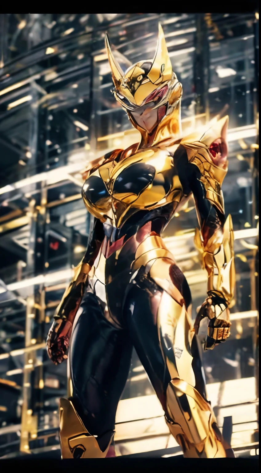 Full armor, knight Cloak, helm, (Yoga pants), looking on camera, standing on studio, beautiful face, makeup, (photorealism:1.2), ultrarealistic face, (muscle abs), (big butt), (wide hips), (thick thighs), slim waist, hourglass figure, half body, ((glowing skin)), ((shiny skin)), Realistic body, (sexy body:1.2), (clean skin), photorealistic, bokeh, motion blur, masterpiece, super detail, textured skin, giga_busty