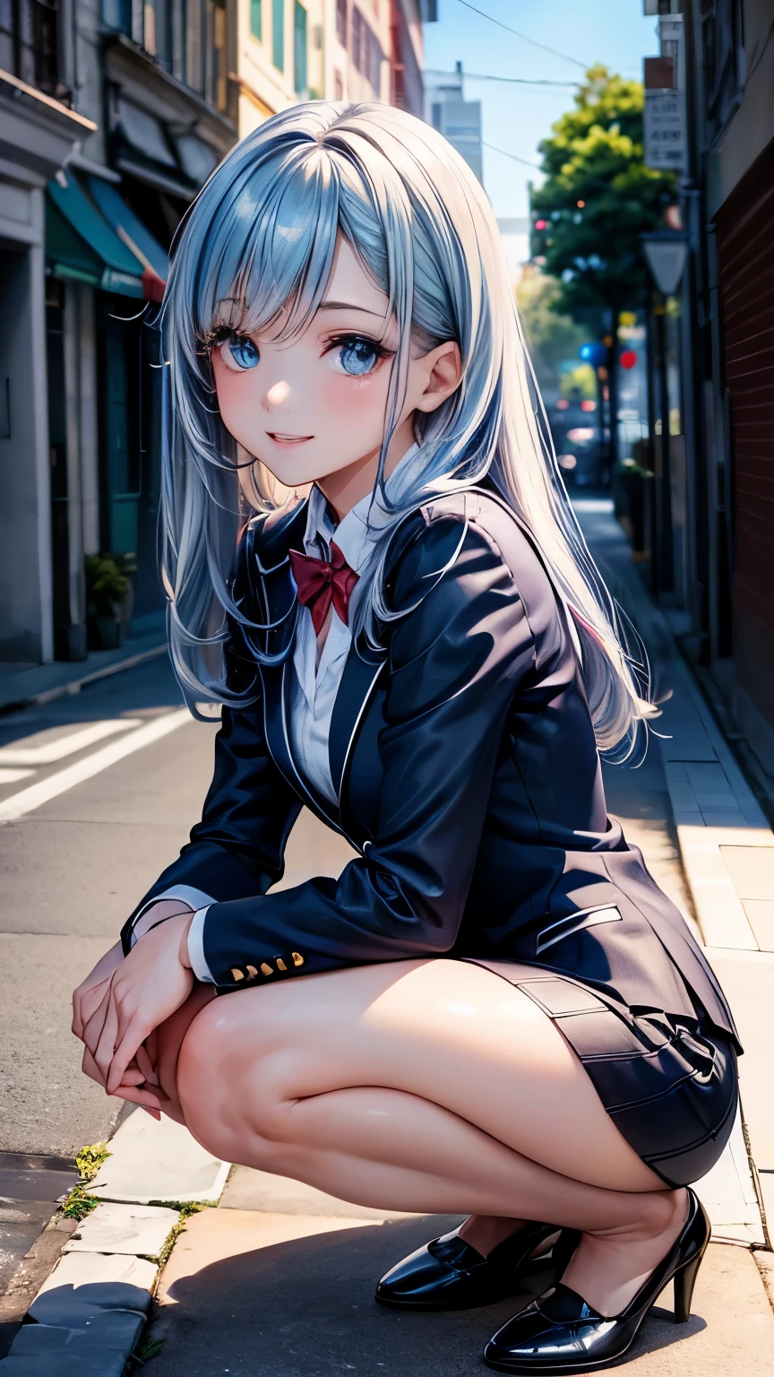 Random preview, Tiro de corpo inteiro, anime, Estilo Anime Mulher Realista, (Blue-eyed Hungarian), de 18 anos, ((blazer cinza, Amor, mini saia plissada azul marinho, Meias)), na rua, poste, water puddle, pessoas ao fundo, lojas, carros, chuva, guarda chuvas, dia, levemente de chuva, Belo detalhe nos olhos, (tamanho dos olhos: 3/4) luz no rosto, ((Foto de corpo inteiro: 1.2)), Luz especialmente forte, (Olhos superiores, Sorriso sorridente: 1.2), pele brilhante, (((random hair color))), (coxas grossas), ulzzang-6500-v1.1: 0.2, shy, (flash: 1.2), NSFW , (Inchado), ((postura sedutora: 1.2, atraente: 1.2)), (inativo), (crouched on the sidewalk: 1.2)), ((boa anatomia: 1.2)), rua limpa e refrescante, beautiful and symmetrical face, natural side lighting, 8k, Fotos RAW, Qualidade superior, Obras-primas, RAW color photos high definition professional close-up photos, (realista, fotorrealismo: 1.37), (mais alta qualidade), (sombras claras de alto contraste), (best illustrations), (erotic, sexy, ultra-high resolution, 8K HD Unified CG Wallpapers, Physical representation, film lighting), Canon EOS R50 camera with 50mm lens, pernas cruzadas