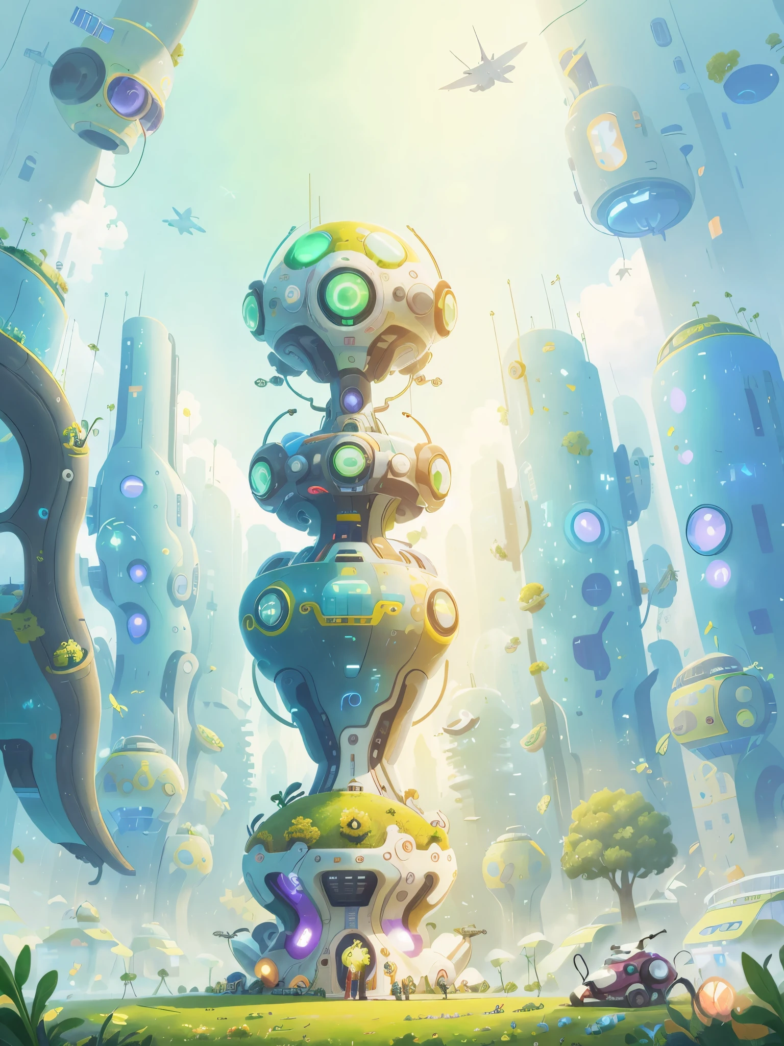 masterpiece, (futuristic city:1.5), (advanced technology), (eco-friendly), (sustainableliving), (child's imagination:1.2), (creative thinking), (inspiration), (public attention), (city development), (bright colors), (detailed architecture), (clean energy), (green space:1.2), {traditionalcitystructure:futuristicstructure:0.5}