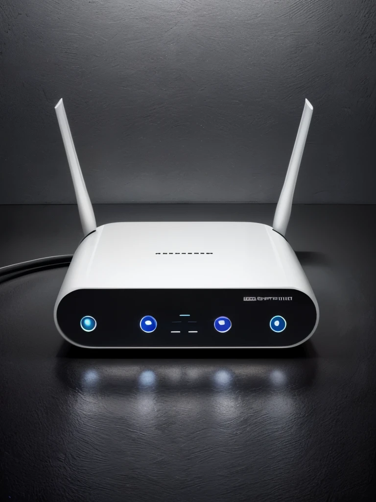 Cosmos , space ,his image captures a sleek, modern white router prominently positioned against a clean in cosmos, cosmic dark background, emphasizing its design and features. The router is equipped with antennas, suggesting it is designed for enhanced wireless connectivity and signal strength. I The absence of any adult, racy, or gory content in the image indicates it is suitable for a wide audience, focusing purely on the technological aspect of the device. The router's design, characterized by its simplicity and functionality, hints at its user-friendly nature, possibly offering an intuitive setup and maintenance experience. The image's composition and the router's positioning against the white background help highlight its physical attributes, such as the antennas and the overall form factor, making it an exemplar of modern networking equipment. This visual presentation could appeal to consumers looking for a reliable and stylish solution for their internet connectivity needs. Given the detailed attention to the router and its context, this image would be an excellent addition to a dataset focused on technology products, especially those related to internet connectivity devices. It provides a clear and focused depiction of a contemporary wireless router, making it useful for educational, promotional, or informational purposes in a tech-centric space.

