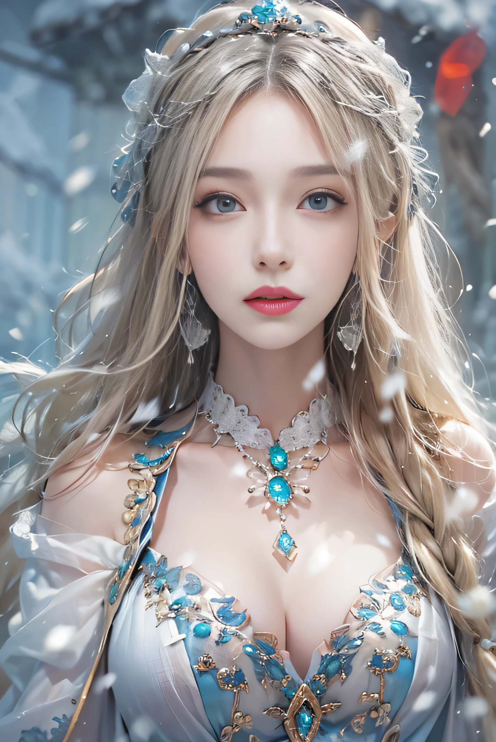 (photorealistic:1.8, highest quality:1.8,8K masterpiece:1.8,High resolution,muste piece:1.8),snow mountainに立つ1人の23歳の女性,fantasy,(transparent dress、mini skirt,Transparent Shawl、Elegant earrings、choker), beautiful detailed blue eyes:1.7,double eyelid:1.6,beautiful skin:1.8, (looking at the camera:1.2),(Photo seen from below:1.3),(long Hair:1.2,beautiful shining blonde hair:1.5), expression(Impish Smile:1.3,face turns red:1.3),(Moderate chest:1.3),Pause(Seductive pose:1.5),background(snow scene:1.5,snow mountain:1.3,fairyland forest),(slender:1.2),(detailed perfect face),normal hands:1.5,normal finger:1:5,normal feet:1.5,(cameltoe)