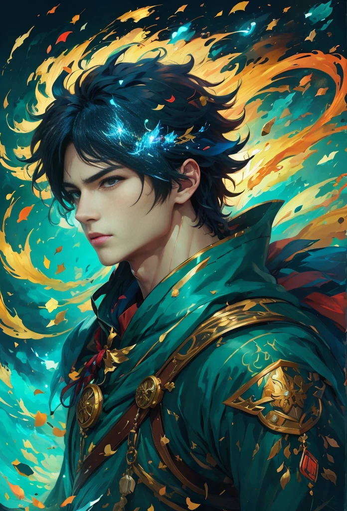 hero:Brave,(masterpiece, highest quality:1.2),Windの精霊,male::perfect face,dance,Wind,effect,become familiar with,magic effect,light,すごくlight, artistic, artist, color art, Use of magic,fancy,fantasy,beautiful,最高masterpiece,masterpiece,Sparkling,rich colors,colorful,colorfulな呪文を唱える,become familiar with,beautiful光と影,sounds like fun, Isn&#39;t that so??,anatomically correct,Windのeffect,dream-like,fantasy,Mysterious,battle scene