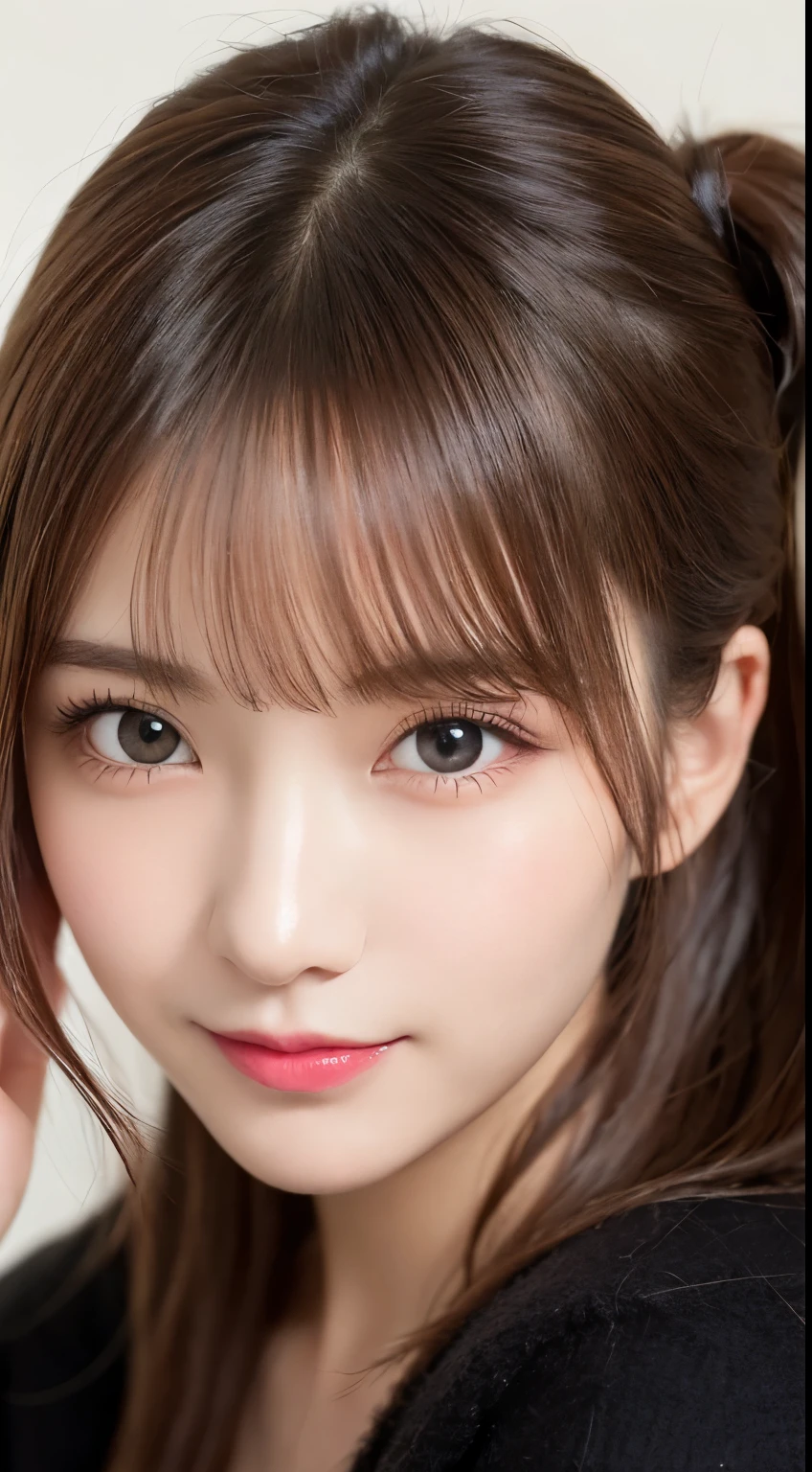 table top, highest quality, shape, Super detailed, finely, High resolution, 8k wallpaper, 完璧なダイナミックな構shape, beautiful and detailed eyes, tokyo trend冬ファッション,tokyo trend&Introducing cute hairstyles at random, small breasts, natural color lip, random sexy pose,cute smile、20 year old girl、beautiful and detailed face、perfect and beautiful face,Big eyes、Wearing a fluffy black luxury mink coat、beautiful and detailed face、perfect and beautiful double eyelids、blur the background、perfect and beautiful face、bright look、Twin ponytail hairstyle
