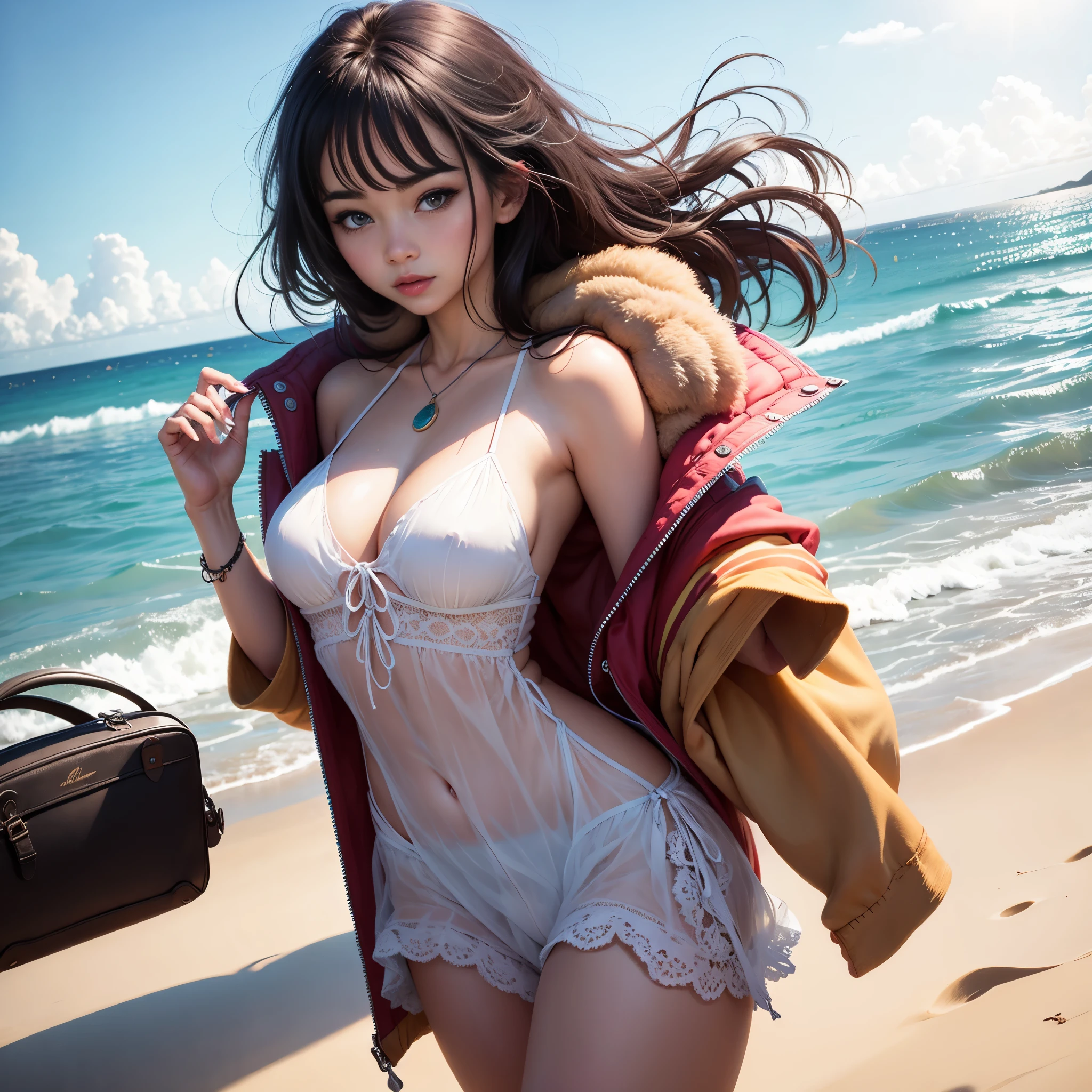 Cute woman at the beach