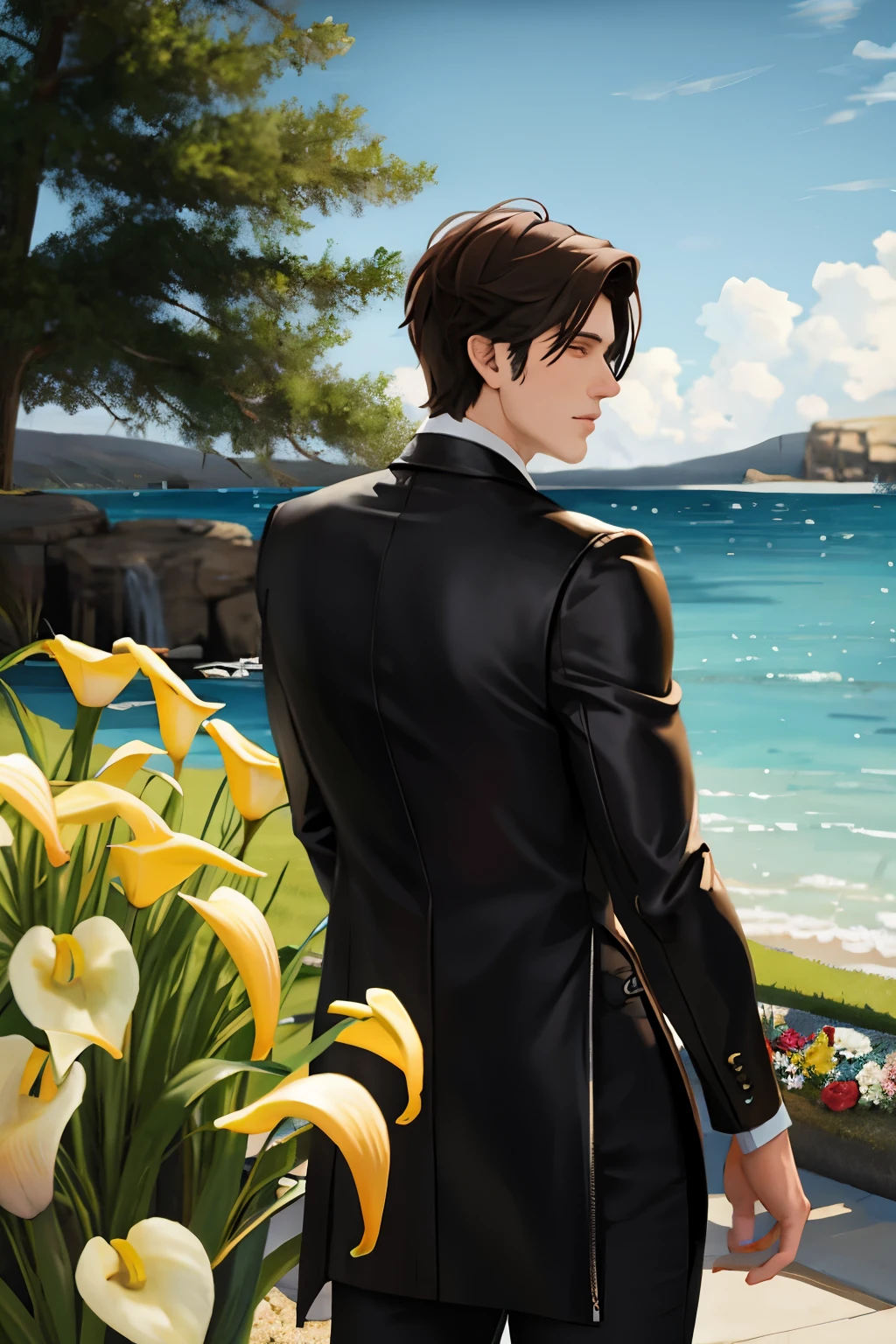 _calla yam_ dreamy landscape art, masterpiece, sharp male focus