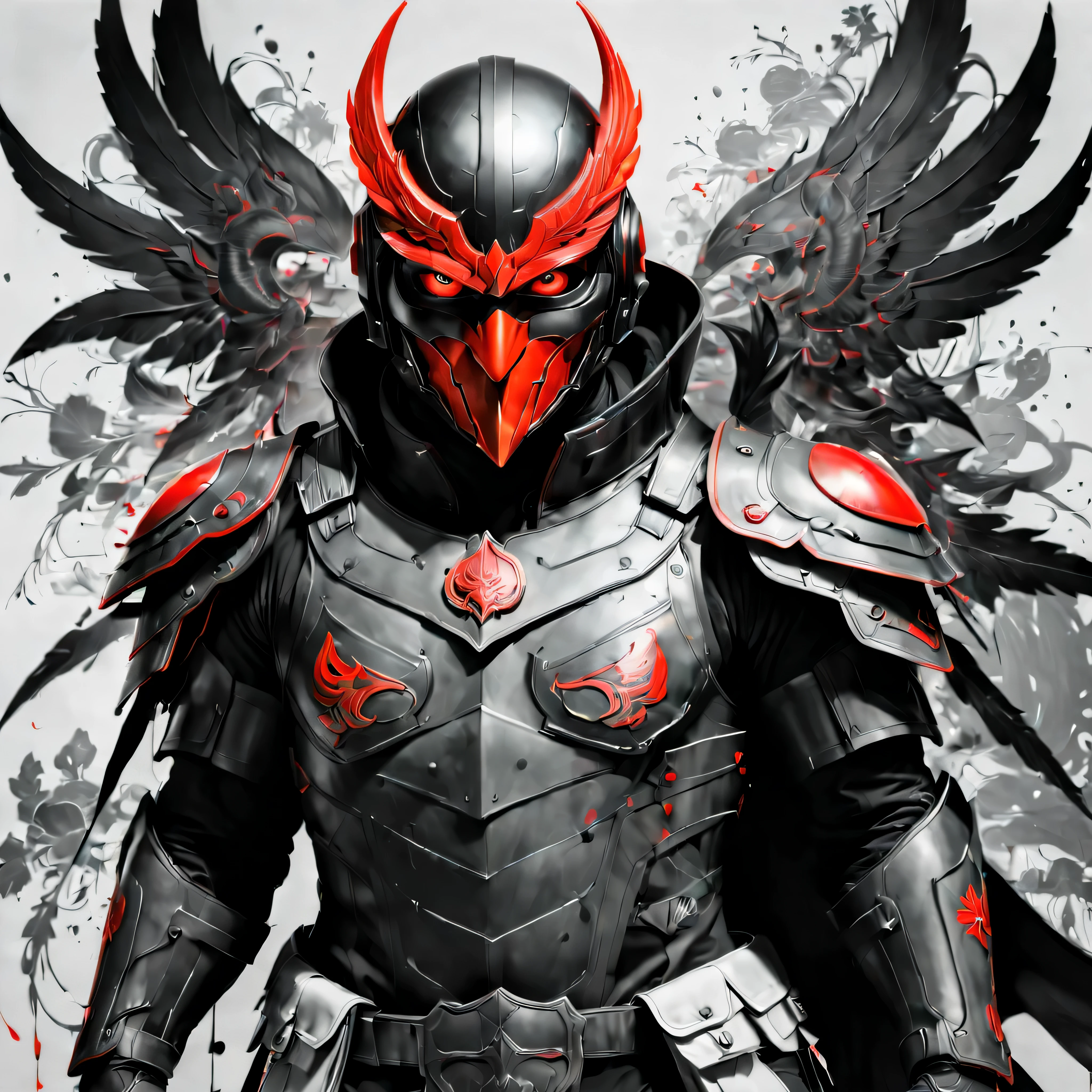 ((Full body):1.2),((Selective color):1.1), Drawing of a Tengu in Modern Military Uniform with Red Eye, smooth lines, fine art piece, Express expressions and postures through ink contrast, emphasize light, shadow and space. figurative art, (best quality, 4K, 8k, high resolution,masterpiece:1.2) ,(actual, photoactual, photo-actual:1.37). 