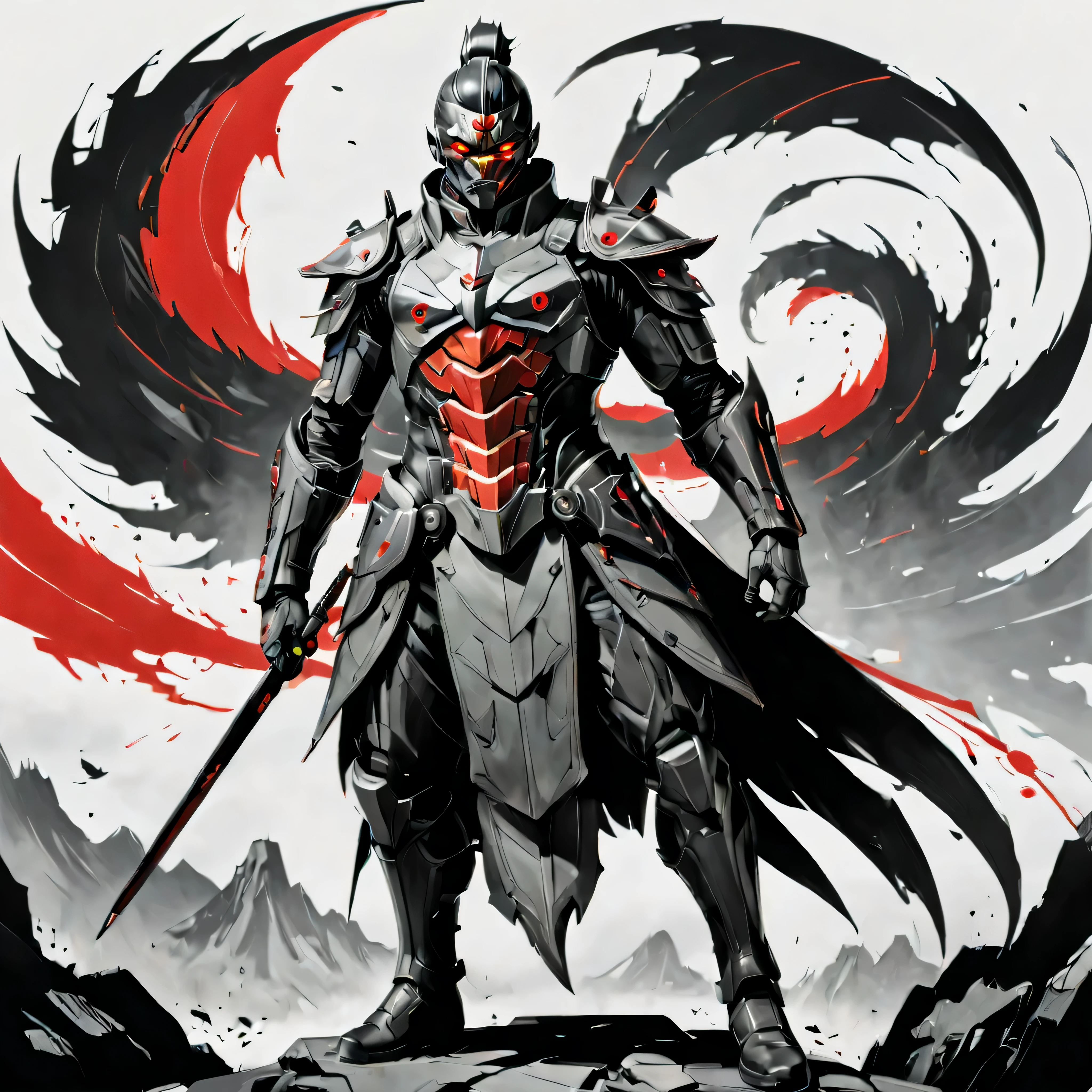 ((Full body):1.2),((Selective color):1.1), Drawing of a Tengu in Modern Military Uniform with Red Eye, smooth lines, fine art piece, Express expressions and postures through ink contrast, emphasize light, shadow and space. figurative art, (best quality, 4K, 8k, high resolution,masterpiece:1.2) ,(actual, photoactual, photo-actual:1.37). 