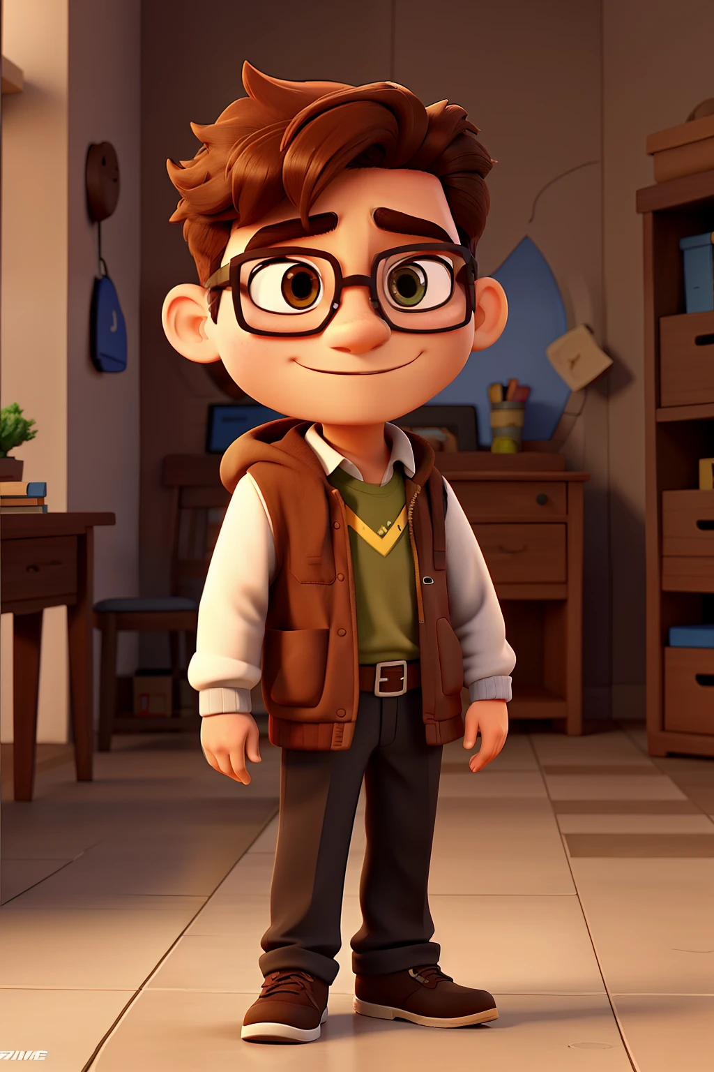 In the image file located at [file:///F:/Games/PRAVRIVE/1.png], there is a character who wears brown glasses, maintaining the cartoon aspect and having an aspect ratio of 1:1.