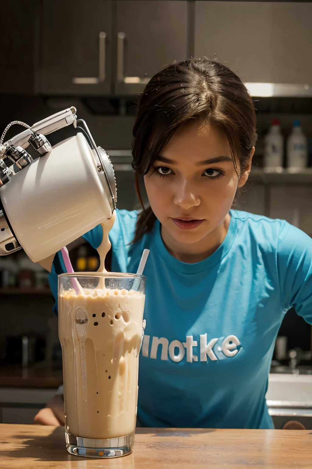 robot make milk shake