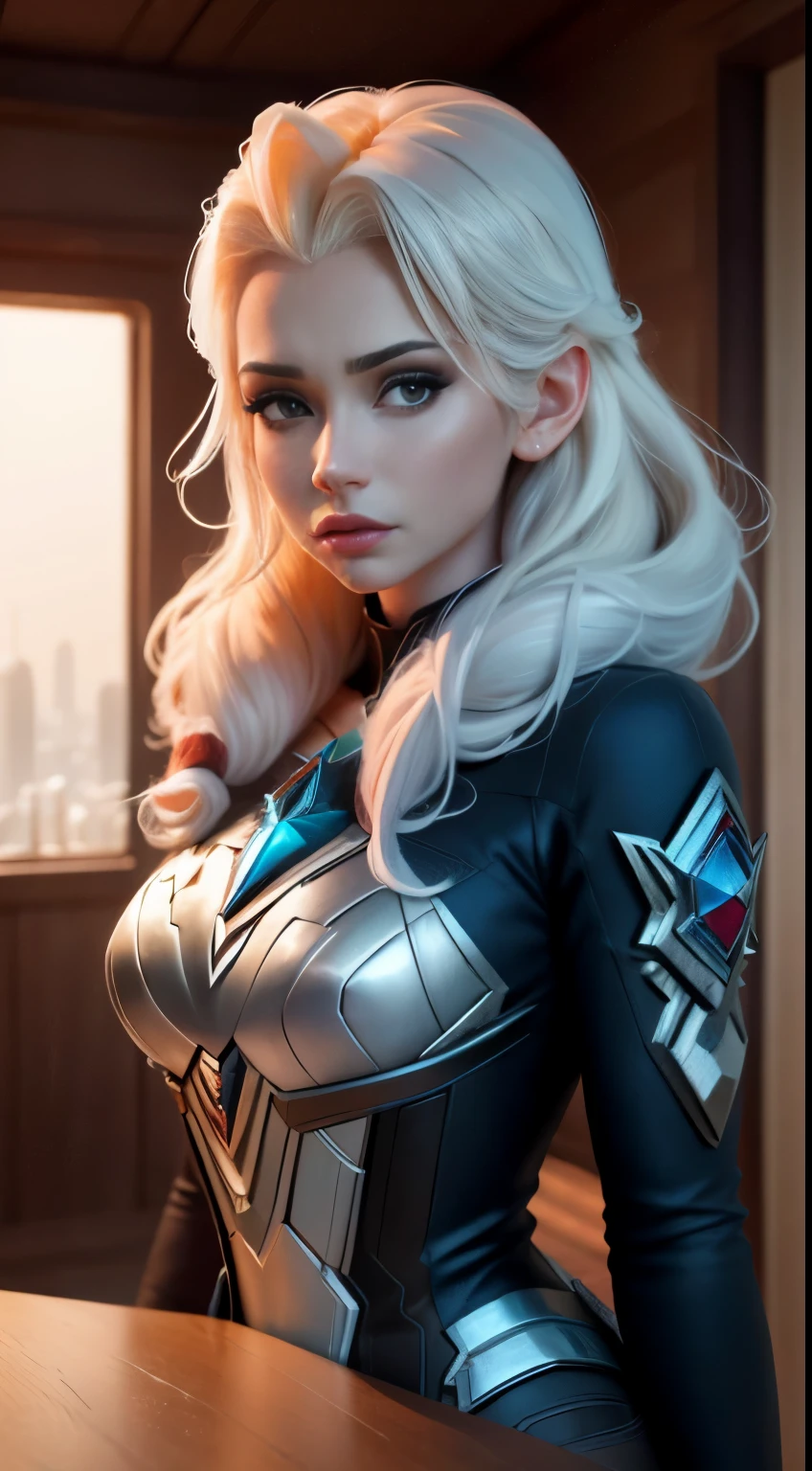 (optimus prime-Elsa frozen Disney  mezclando modelos .) (ultra FUSIÓN de cabello blanco y rosado) Highly detailed CG unity 8k wallpaper, style shot, complex, high detail, dramatic, highest quality movie still image, very detailed, masterpiece, best quality, character design, Elsa, Elsa from Frozen,optimus prime fusión (( Dark style)), realistic ultra-detailed rendering style, natural light, sharp character design, (hard focus, 8k), (((natural skin texture))), 8k textures, soft cinematic lighting, adobe lightroom, dark room, hdr, Sophisticated, Elegant, Rich Detail, Sharp Focuilm Look) )), Soothing Tones, Detail Frenzy, Intricate Detail, Super Detail, Low Contrast, Soft Film Lighting, Dull Colors, Exposure Blending, HDR, Fade, 35mm, f/1.4, ISO64, f16, 25 sec.